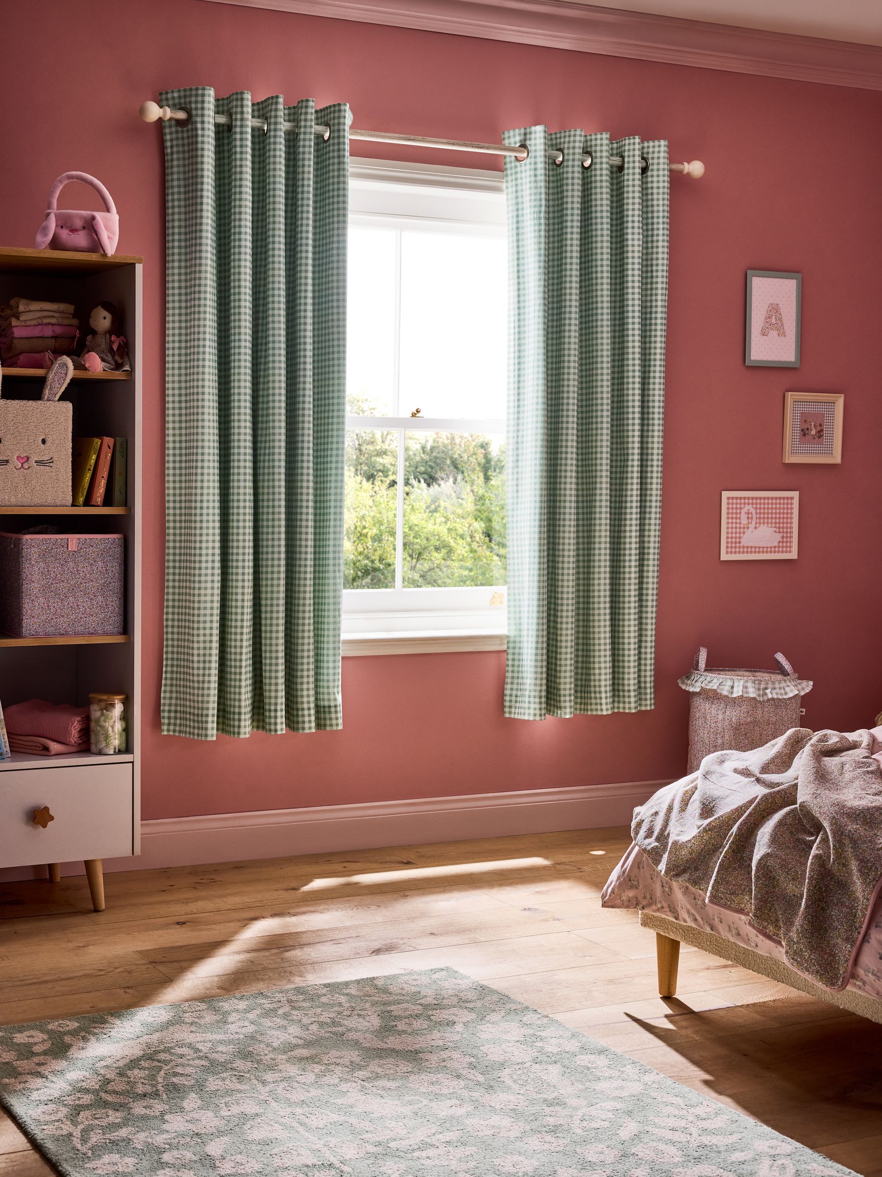 Natural Gingham Blackout Lined Curtains