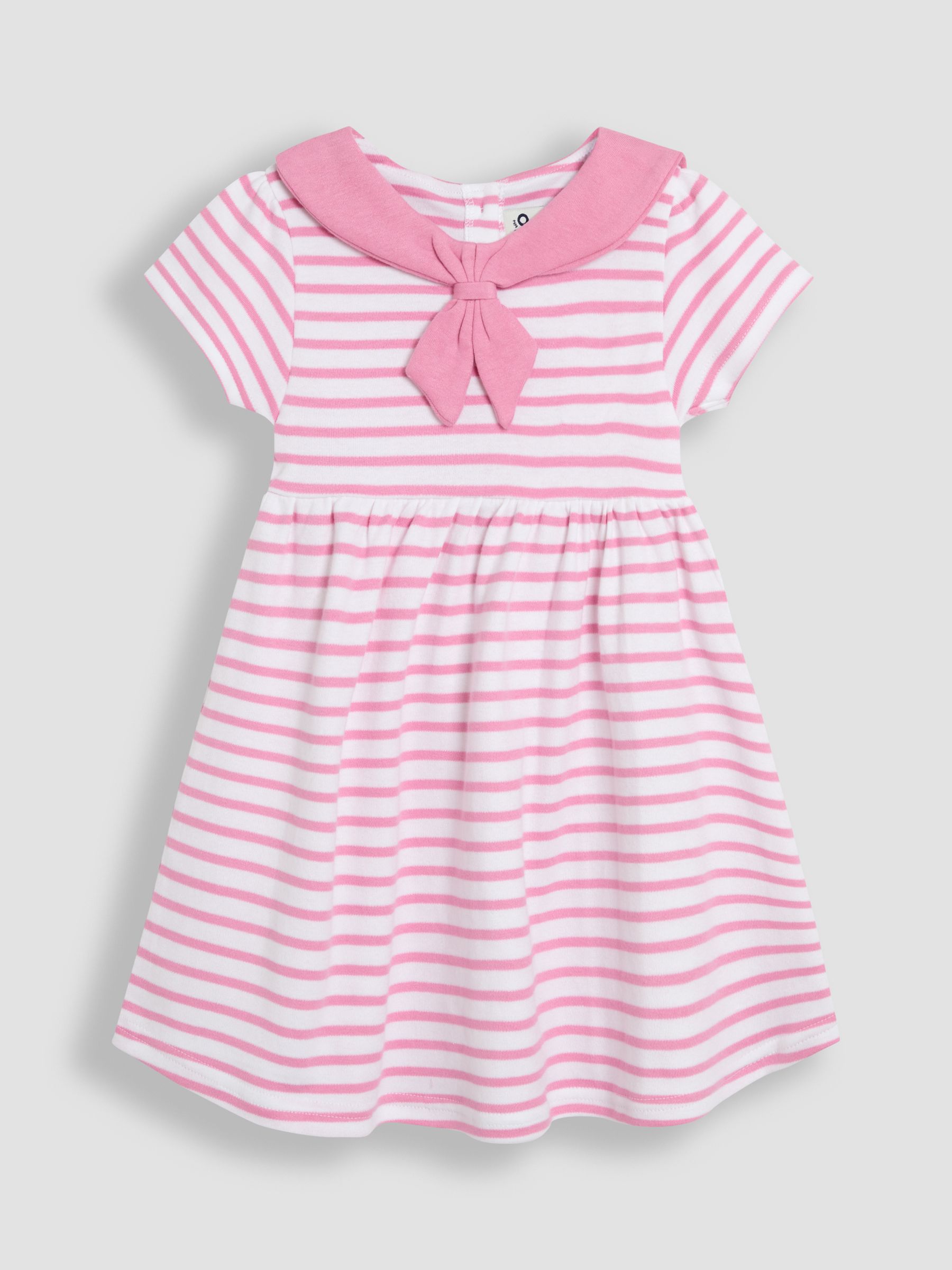 White Navy Stripe Short Sleeve Sailor 100% Cotton Dress