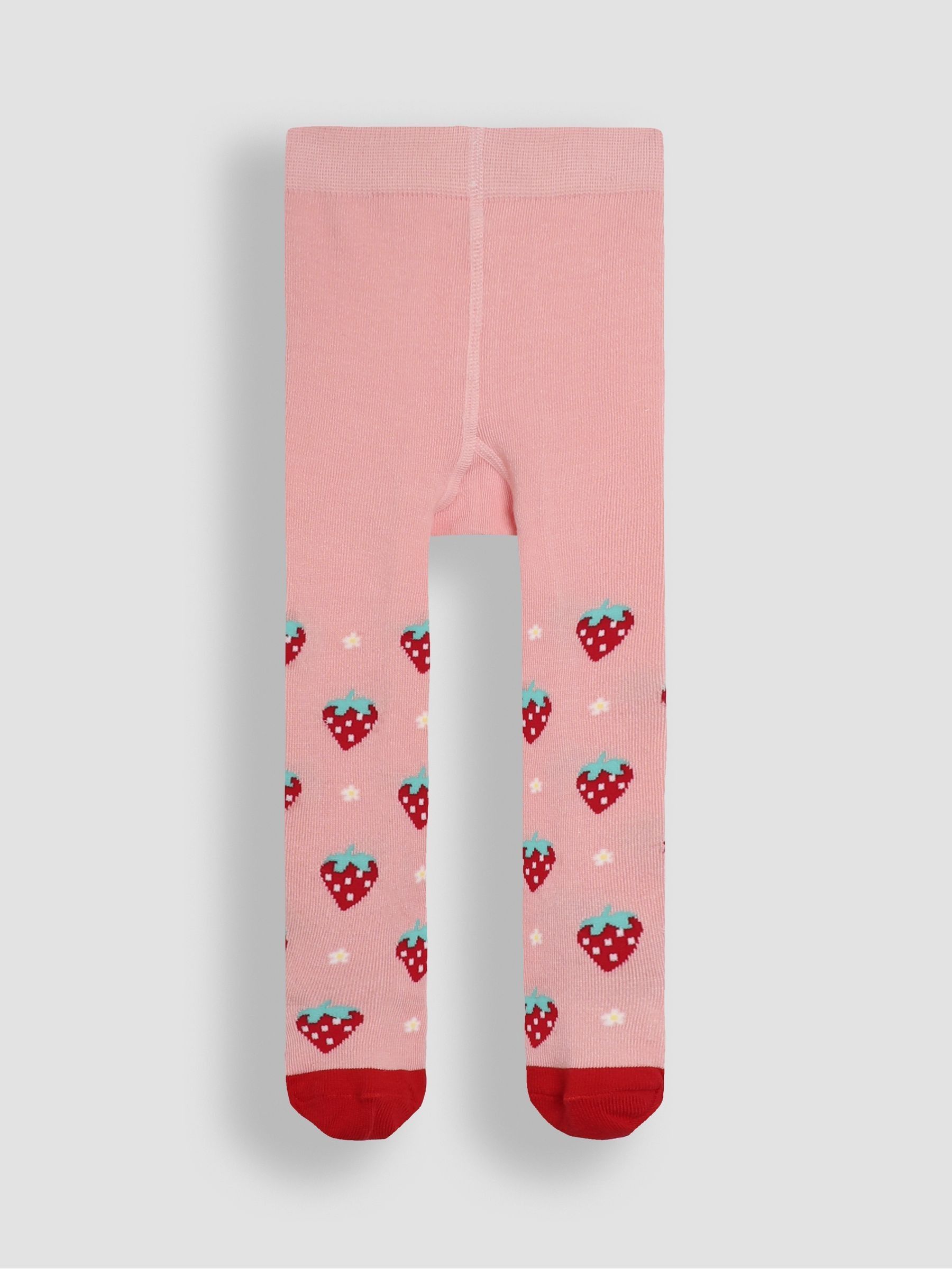 Red Cotton Rich Fruit Tights