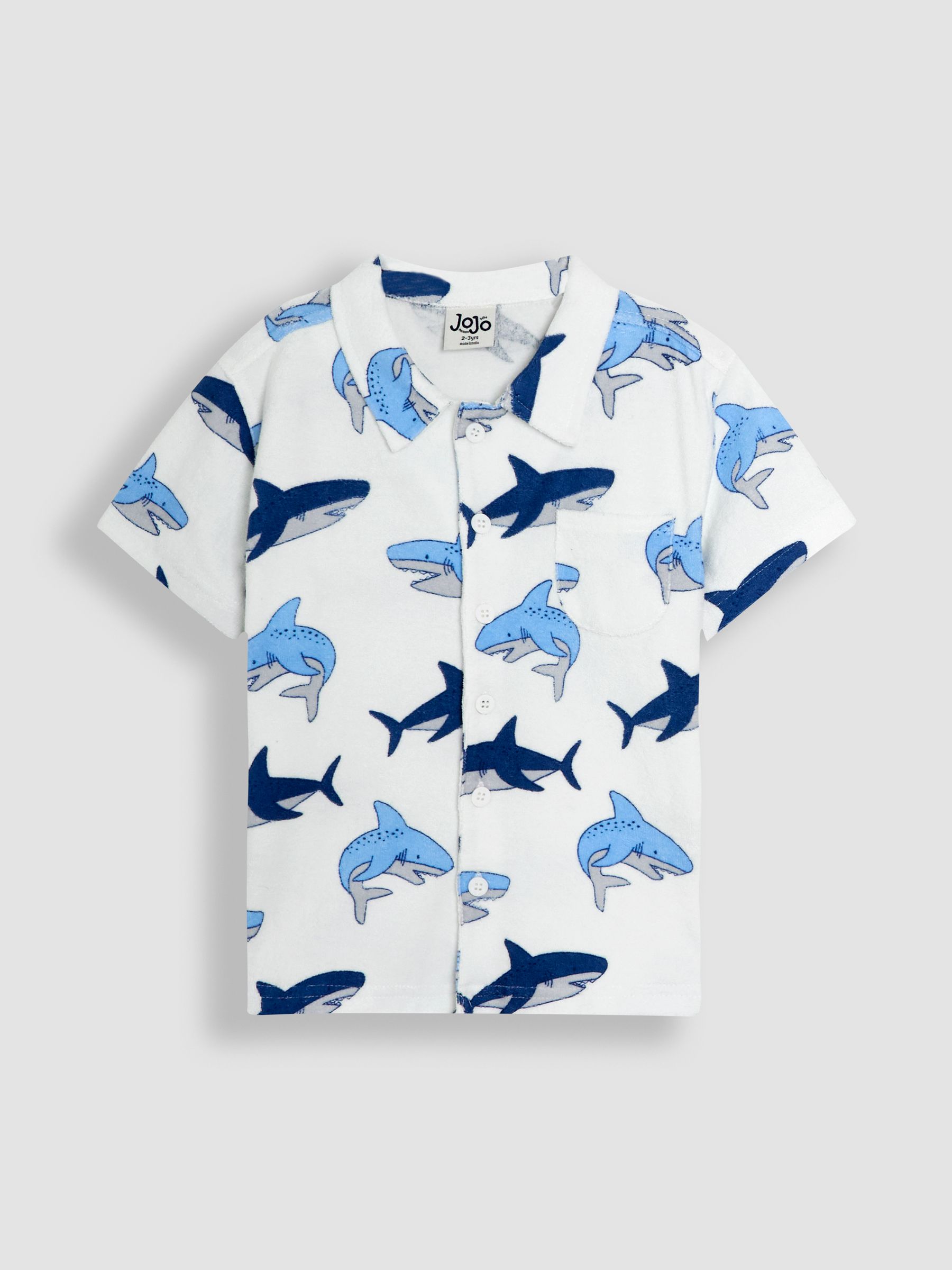 Ecru 2-Piece Shark Textured Shirt & Shorts Set