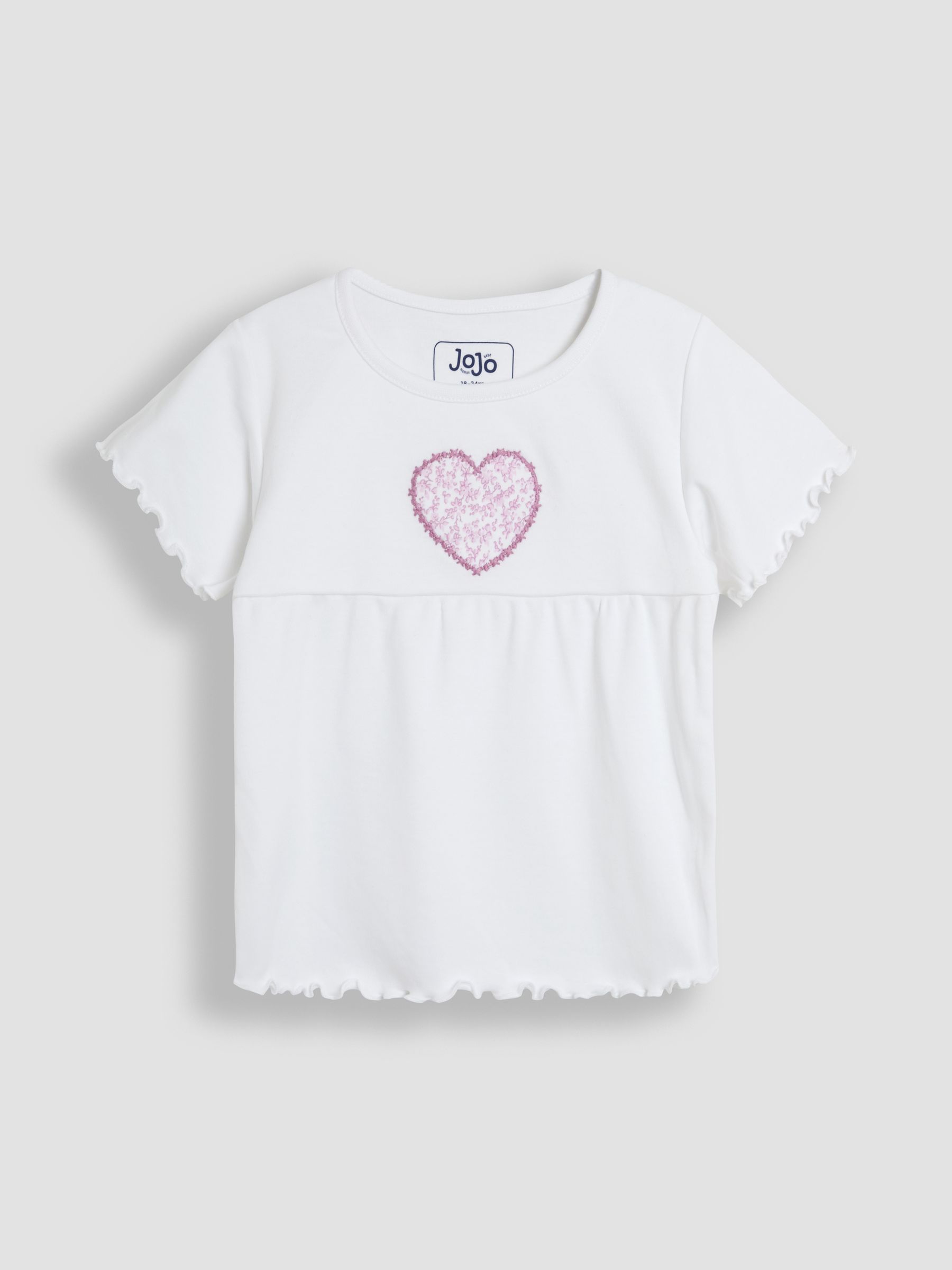 White Heart Embroidered Jersey Pyjamas