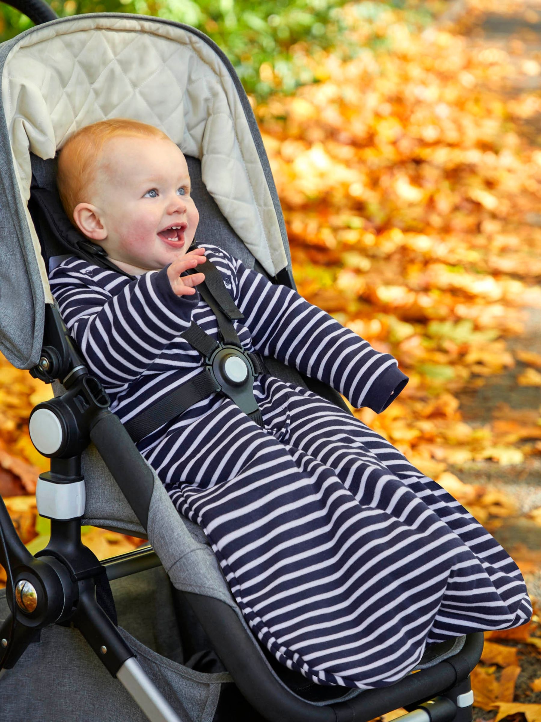Navy Stripe 2.5 Tog Travel Baby Sleeping Bag
