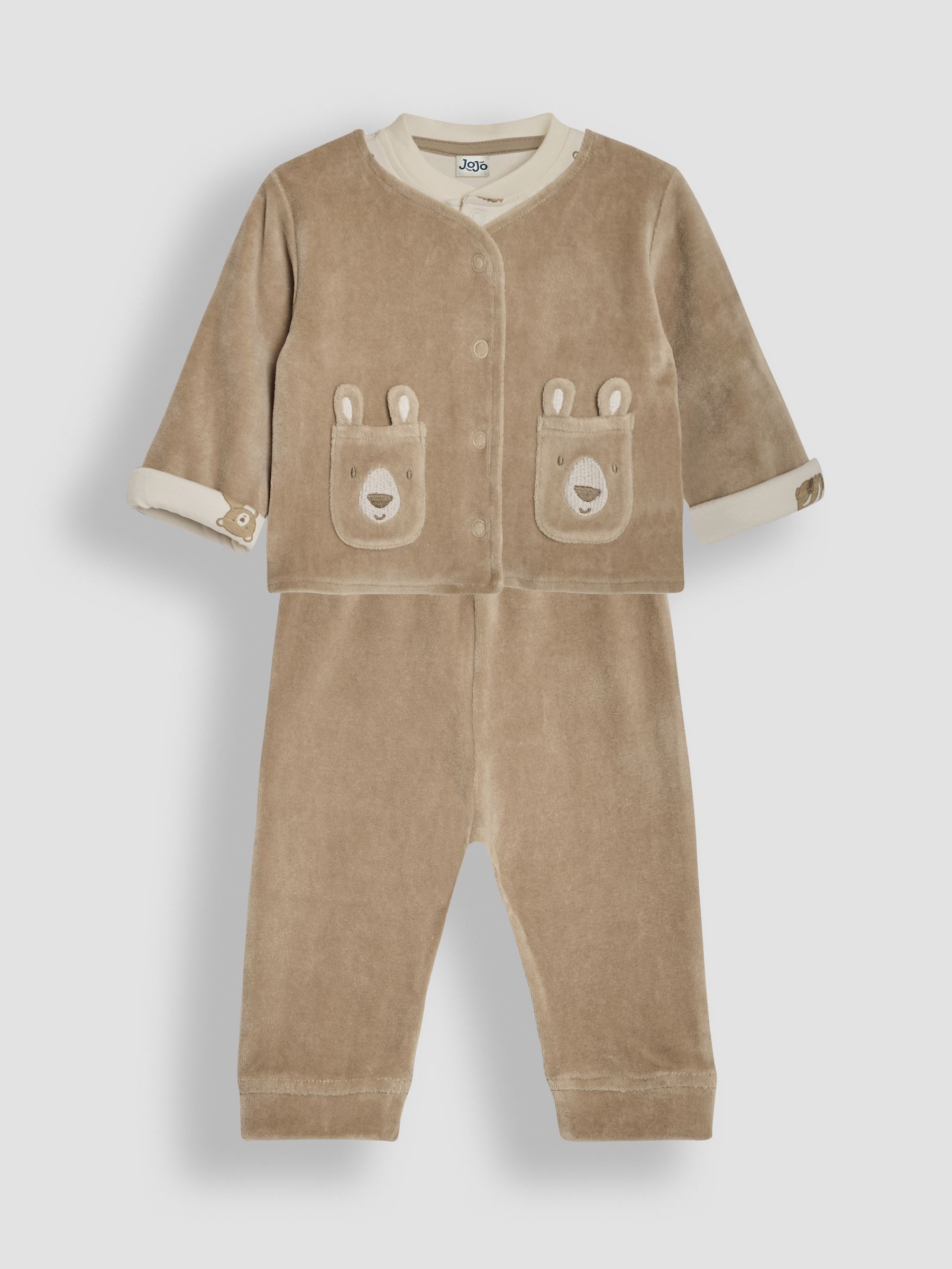Natural Baby Bear Velour Set 3 Piece