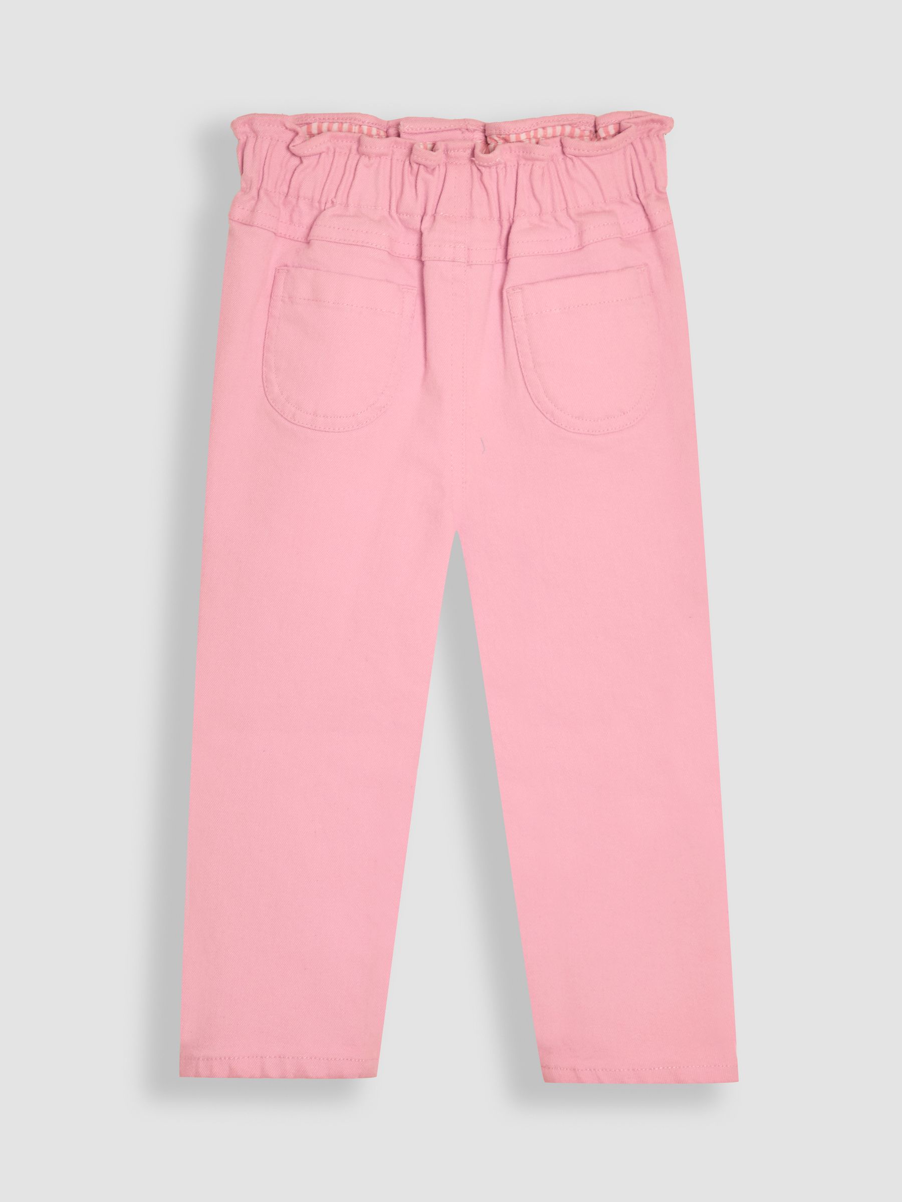 Pink Floral Print Embroidered Twill 100% Cotton Trousers