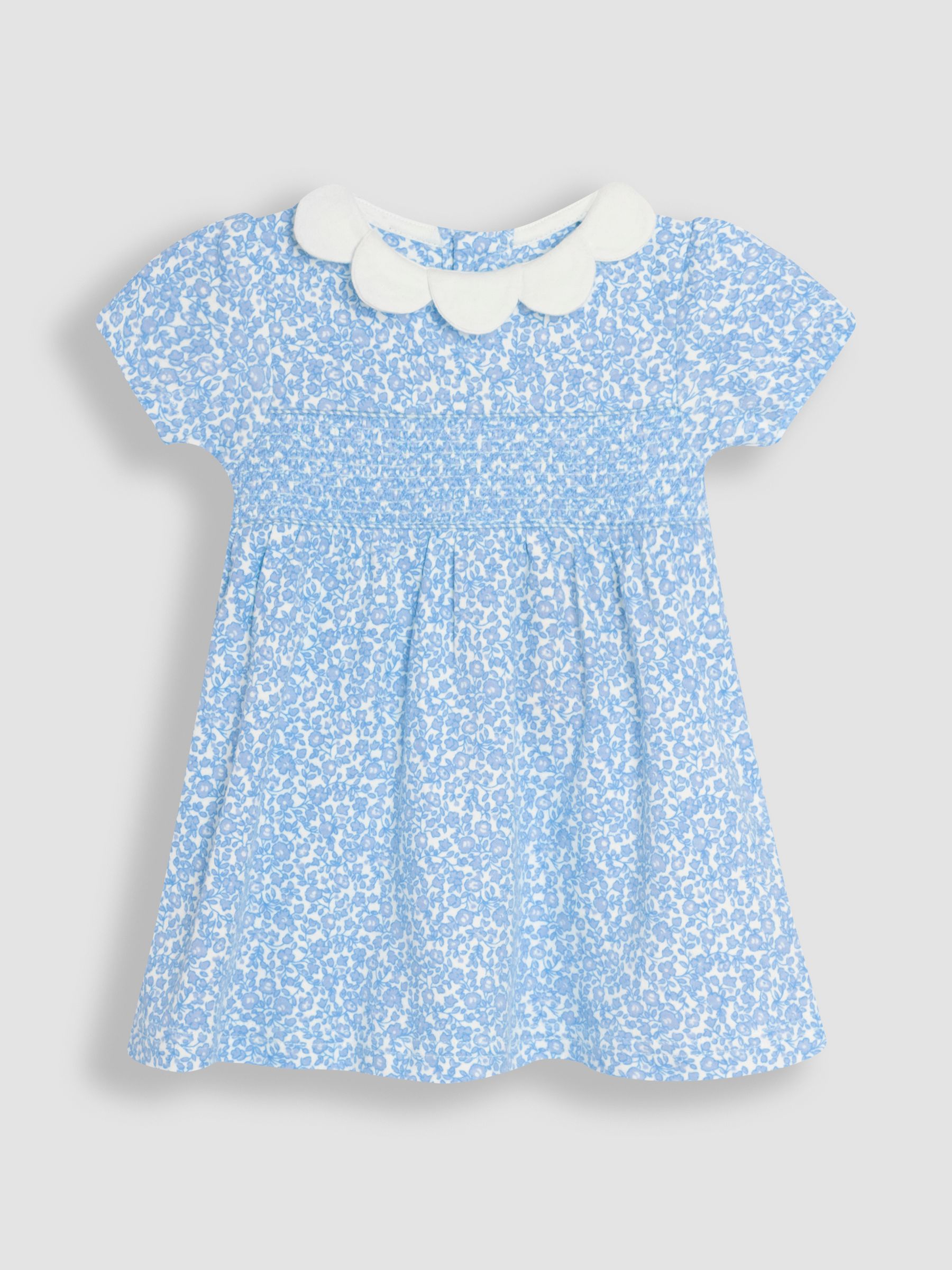 Yellow Ditsy Floral Smocked Jersey Dress