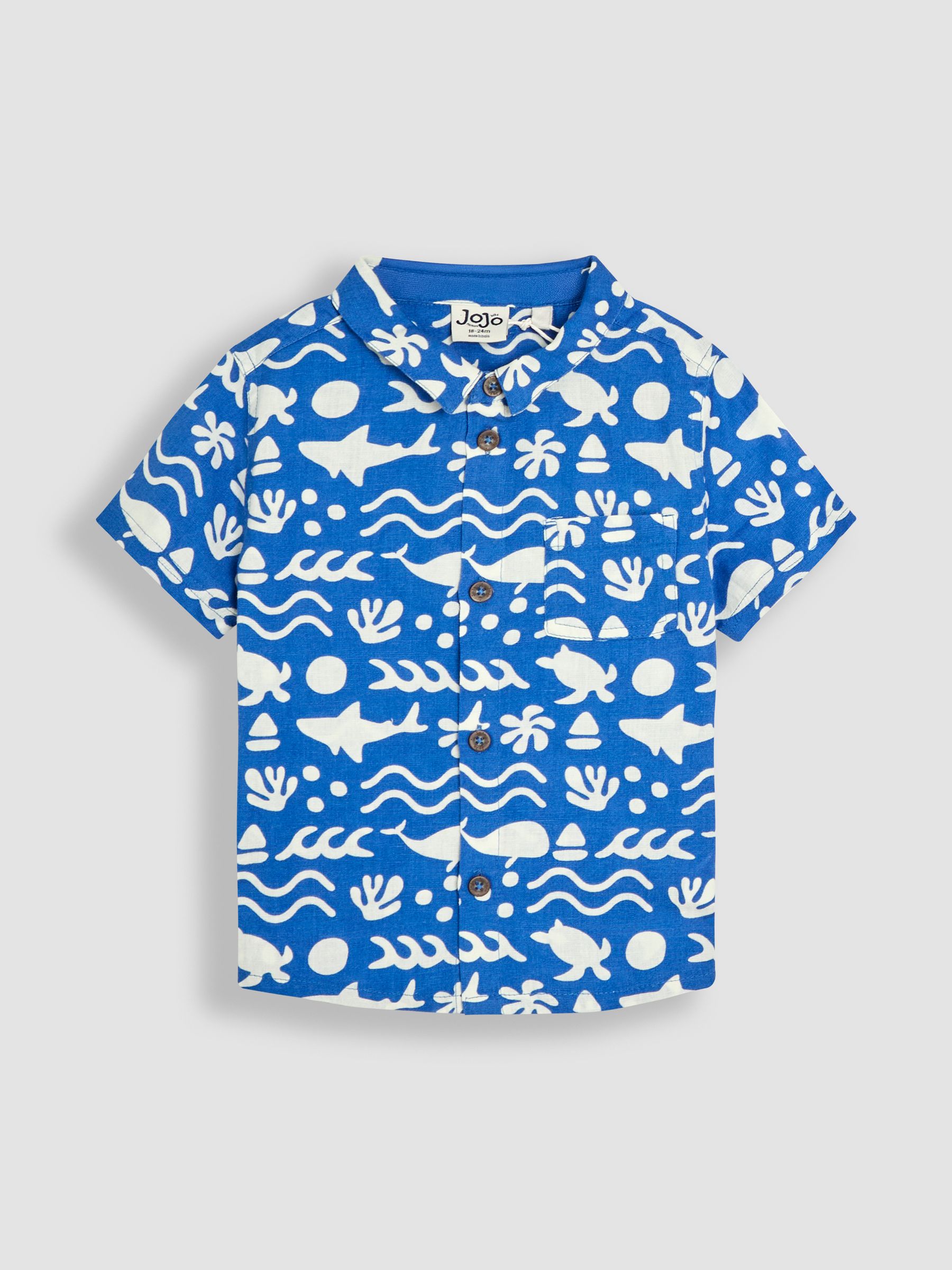 Cobalt Ocean Printed Shirt & Shorts Set 2 Piece
