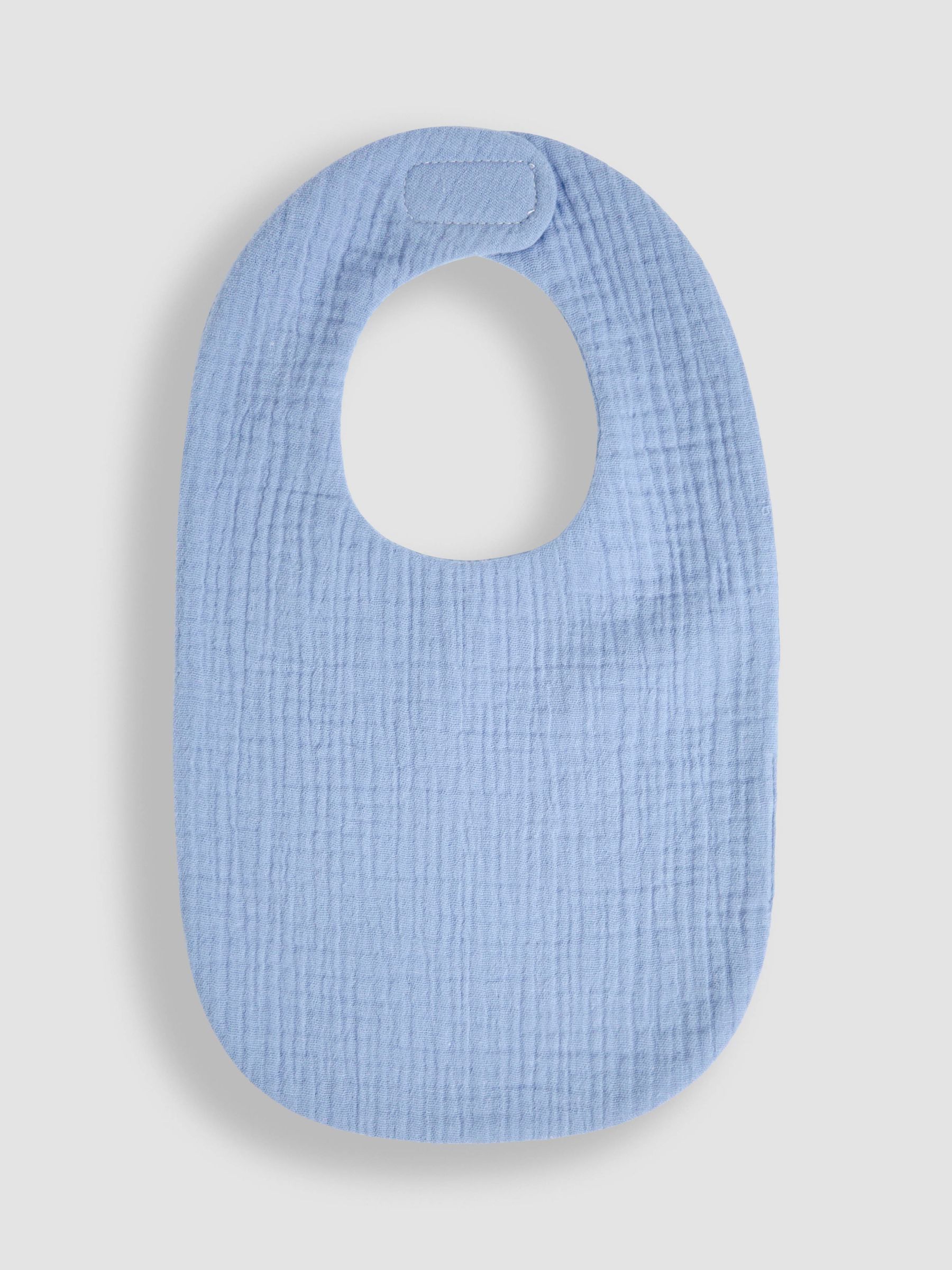 Blue Baby Muslin Frill Bib
