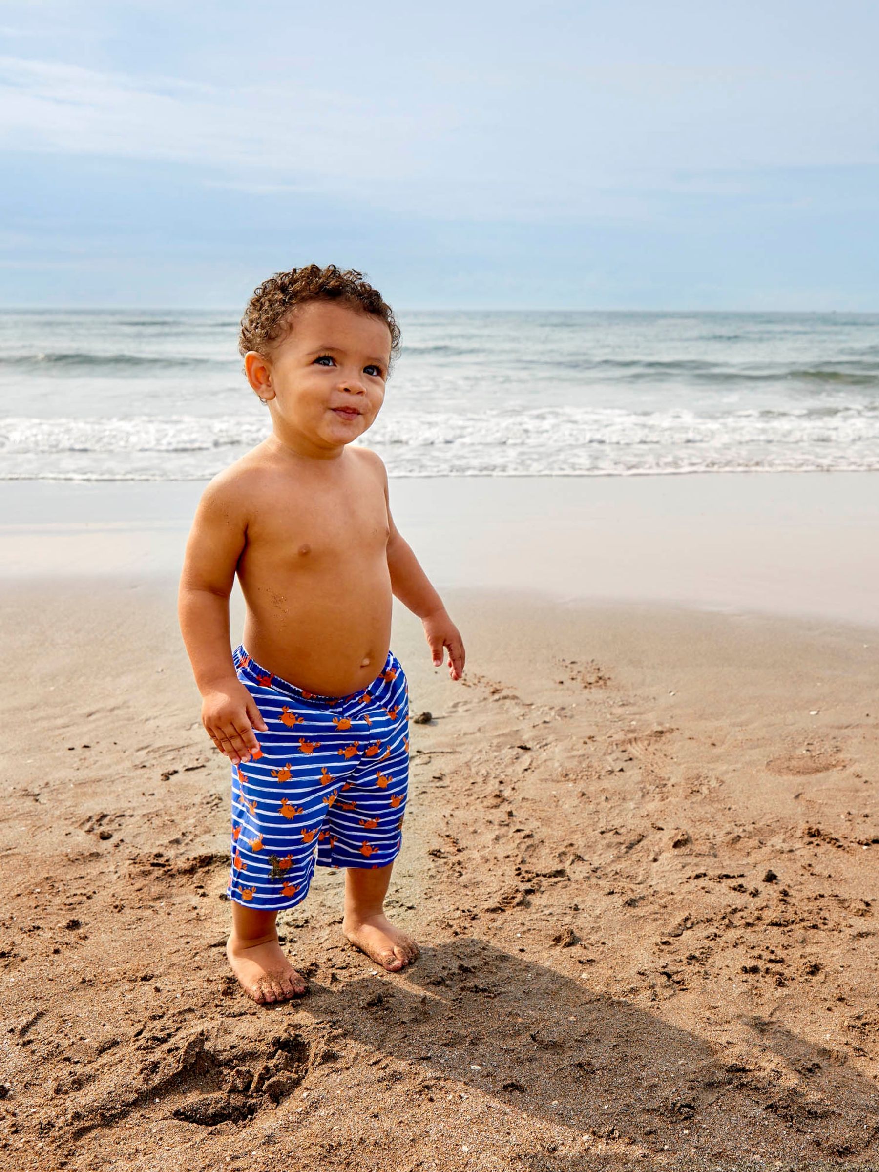 Blue Crab Swim Shorts with Integral Nappy