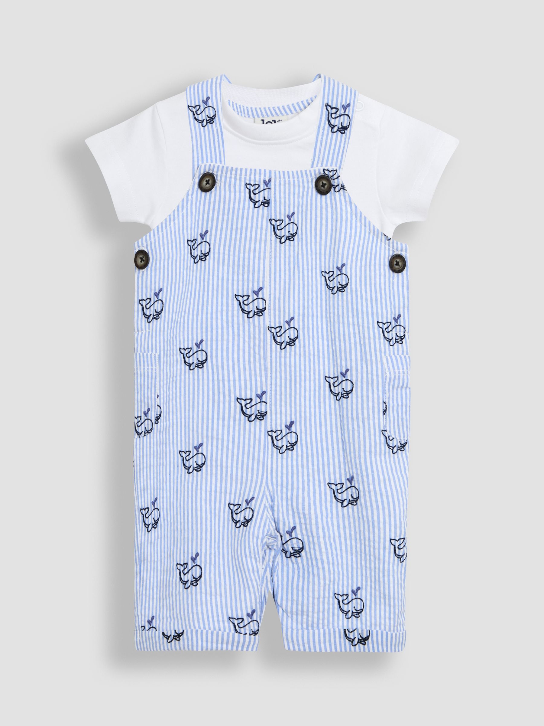 Yellow 2-Piece Chicks Embroidered Dungarees & Body Set