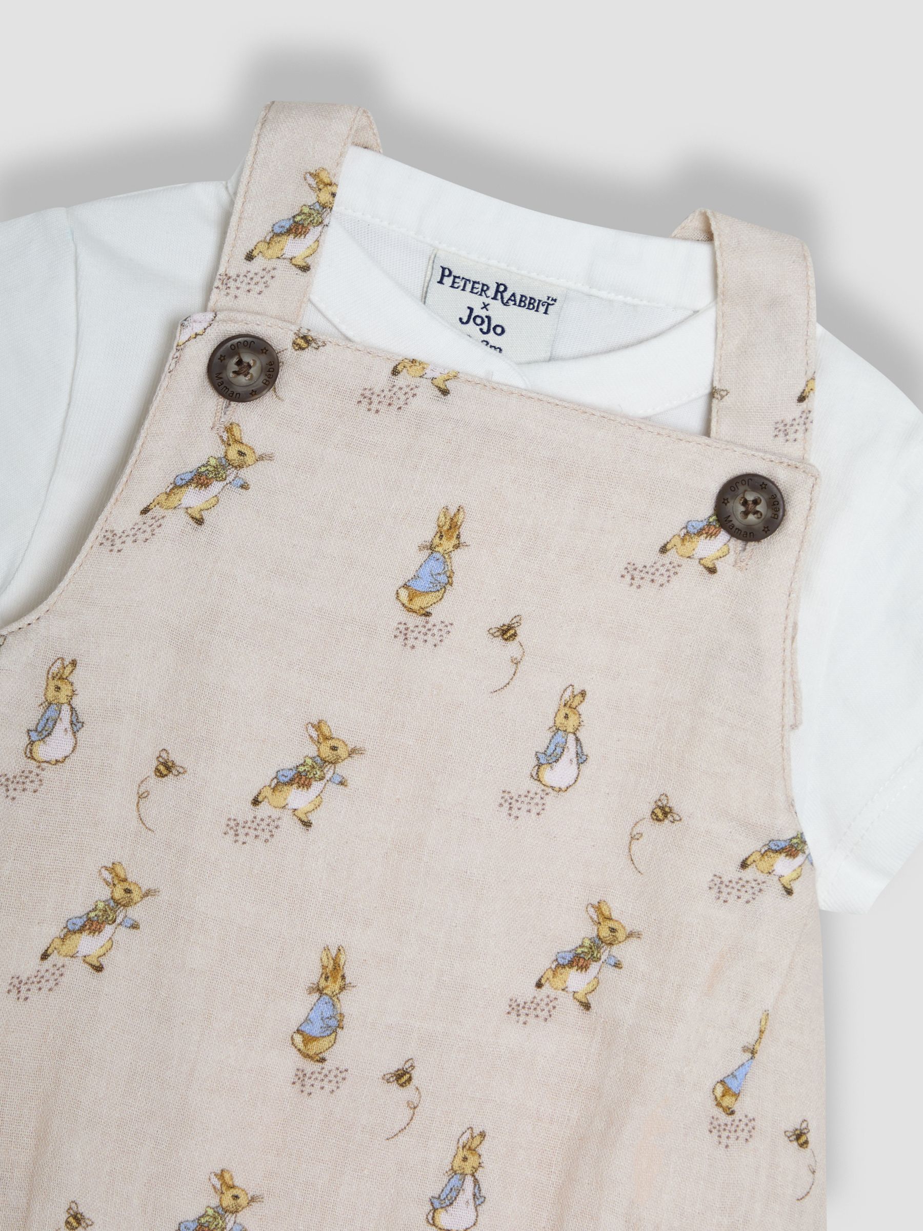 Natural 2-Piece Peter Rabbit™ Dungarees & Body Set