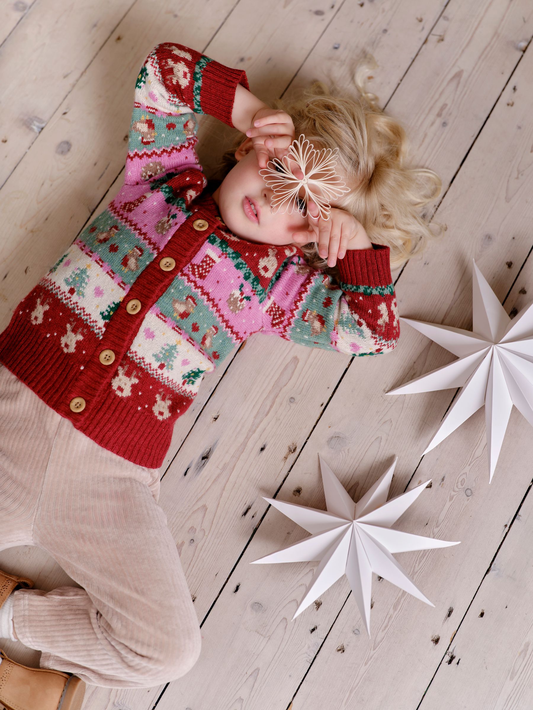 Christmas Festive Friends Fairisle Pattern Cardigan