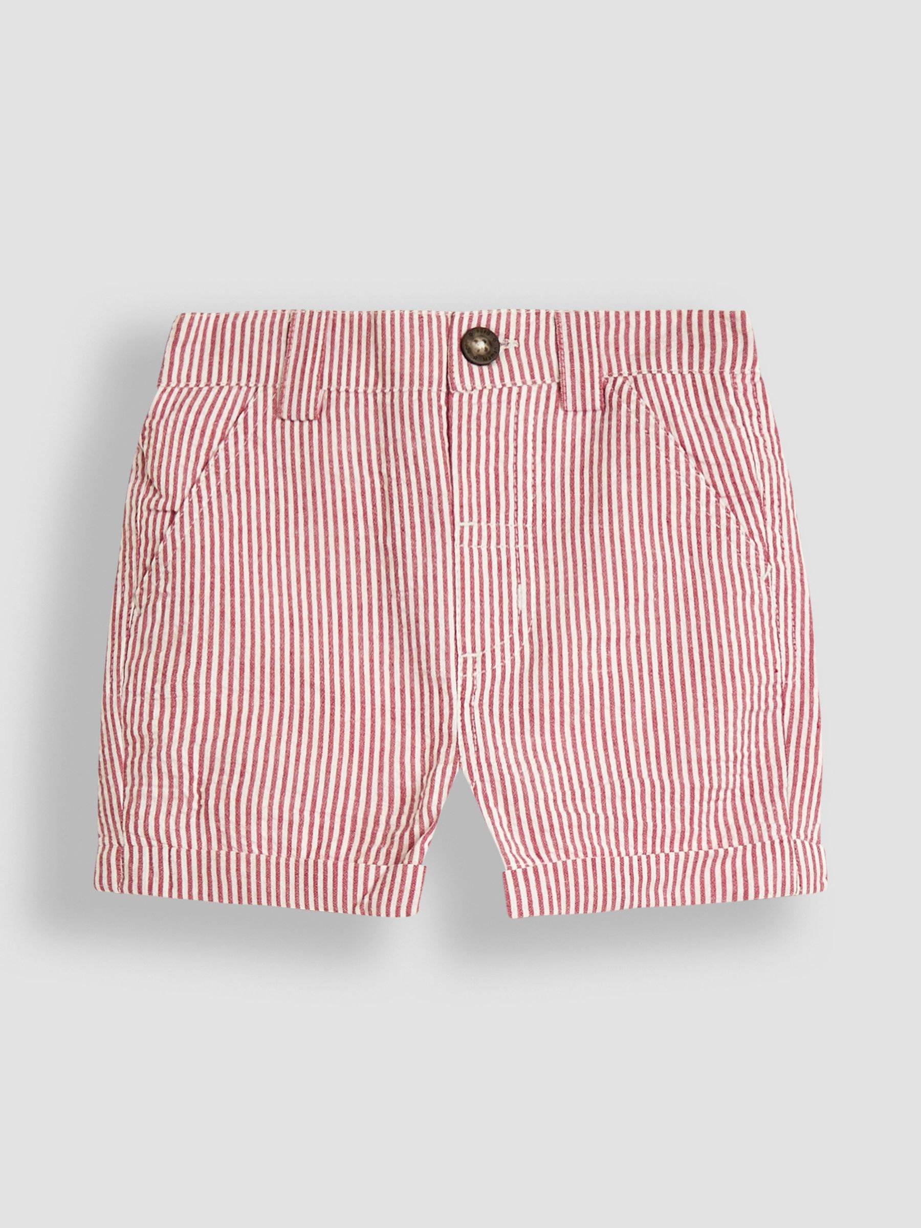 Red Seersucker Stripe Shorts