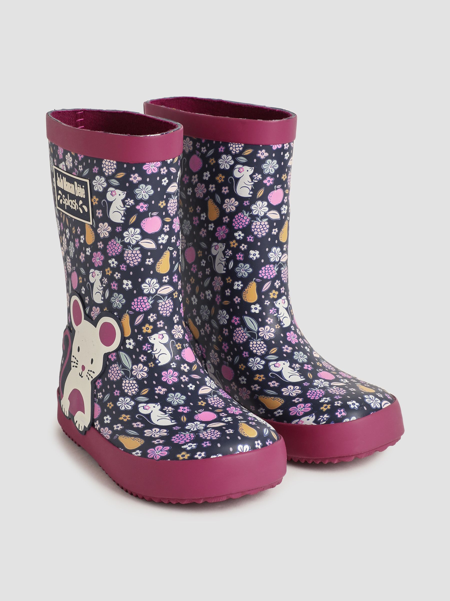 Purple Mouse Printed Wellies