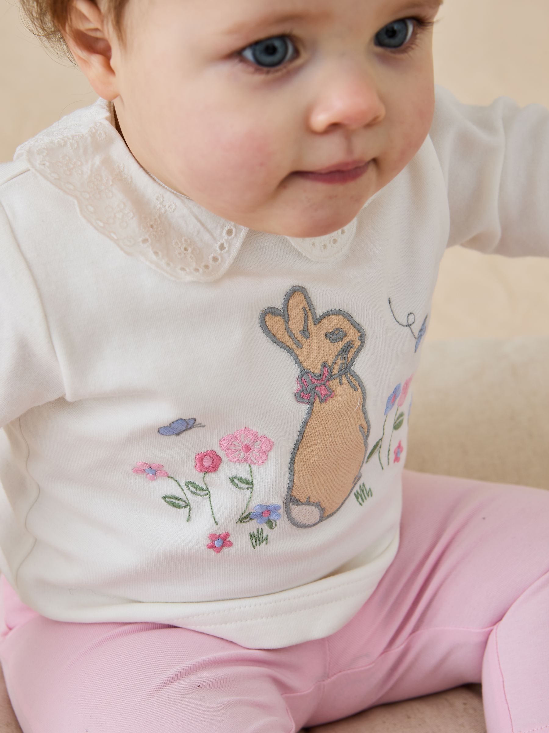 Cream 3 Piece Flopsy Bunny Top & Bottom Set