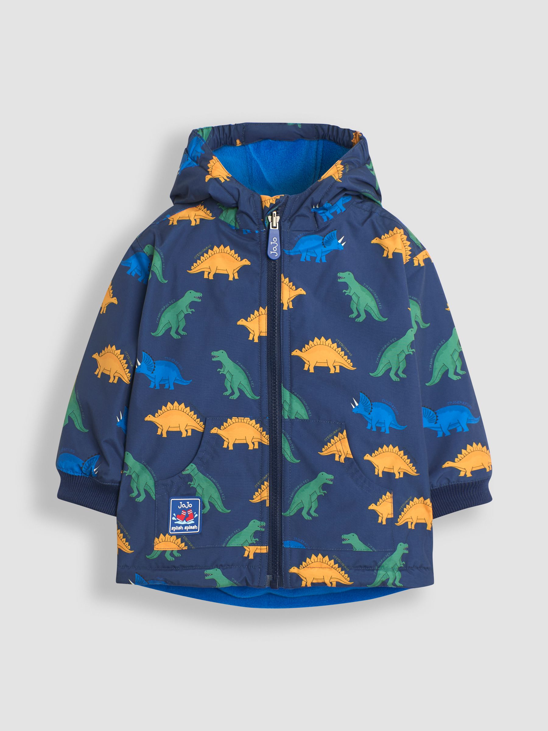Navy Blue Dinosaur Fleece Lined Jacket