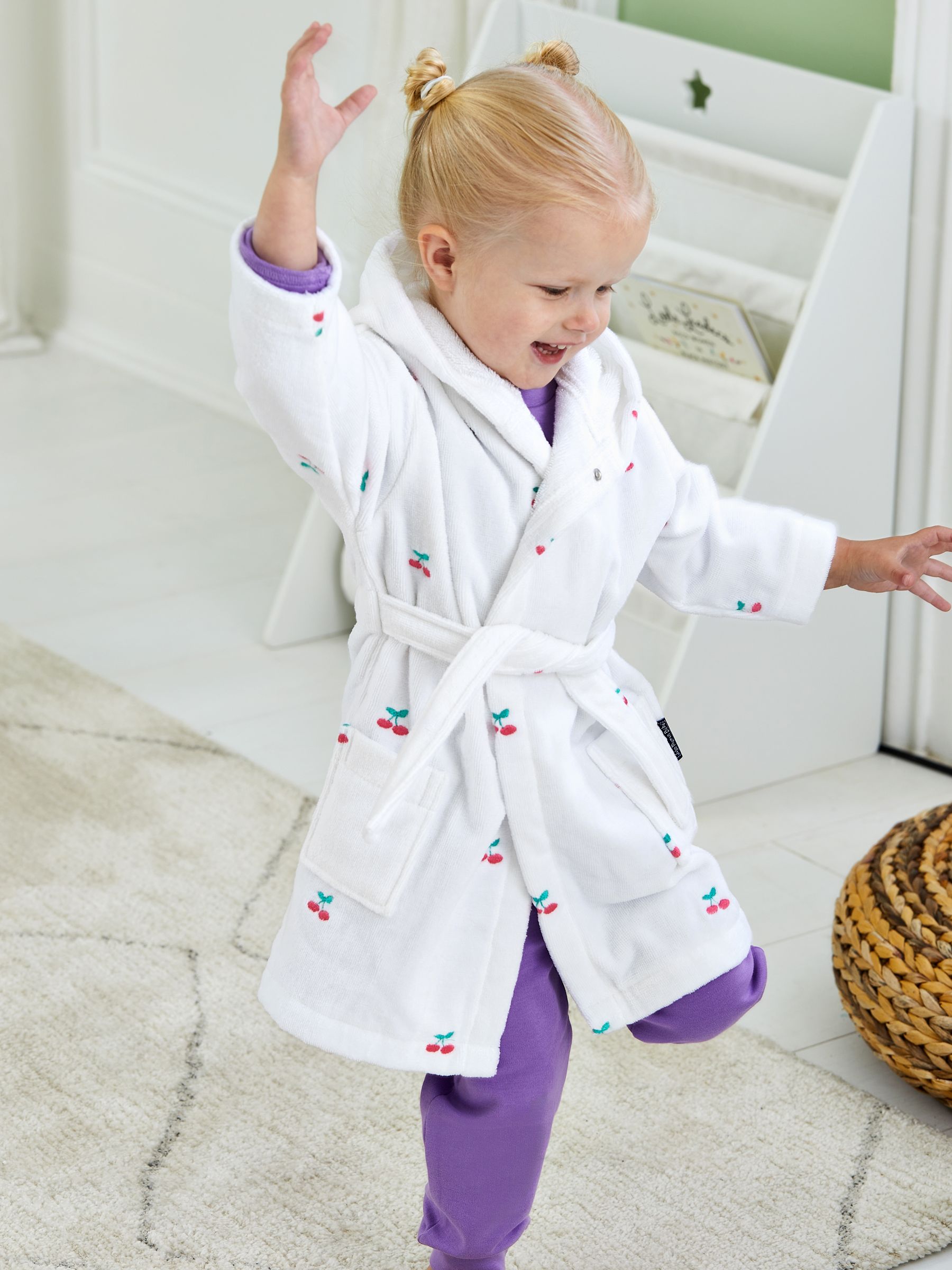 White Cherry Personalised Towelling Robe