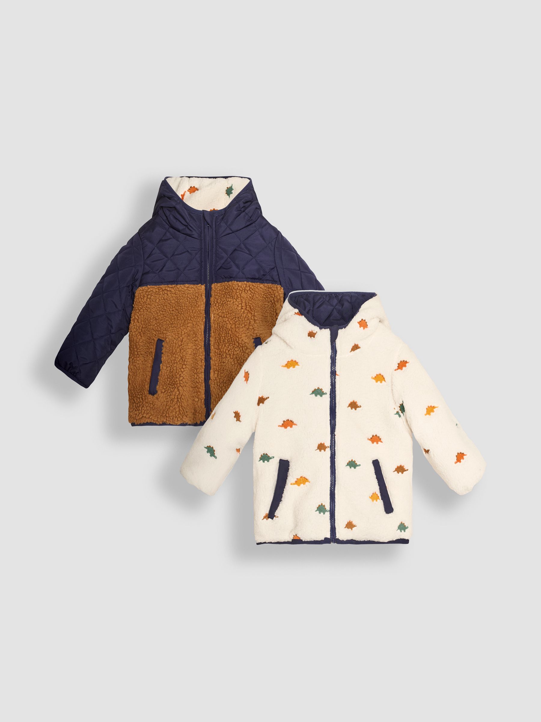 Brown Dinosaur Reversible Jacket
