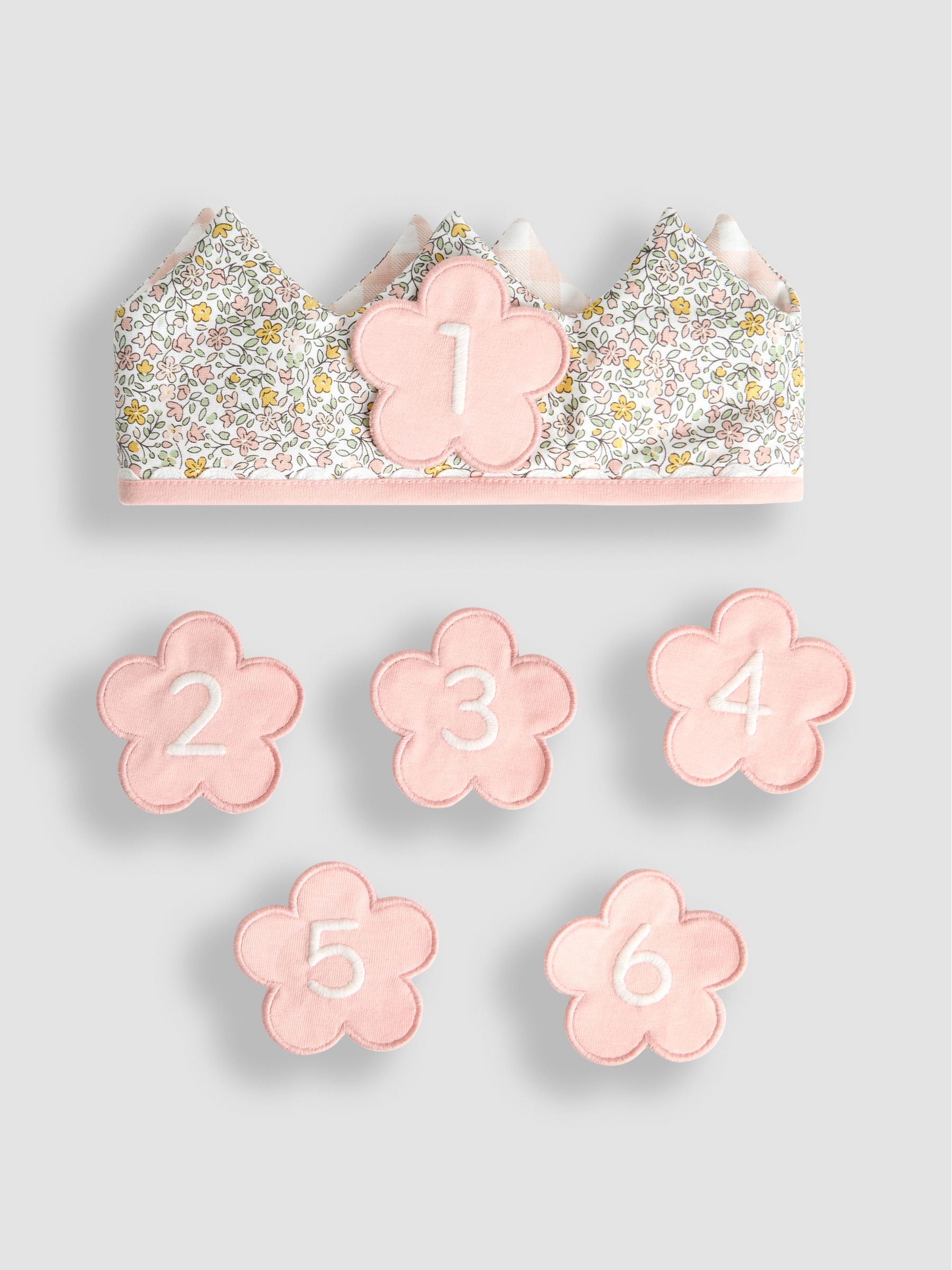 Pink Vintage Floral Fabric Birthday Crown