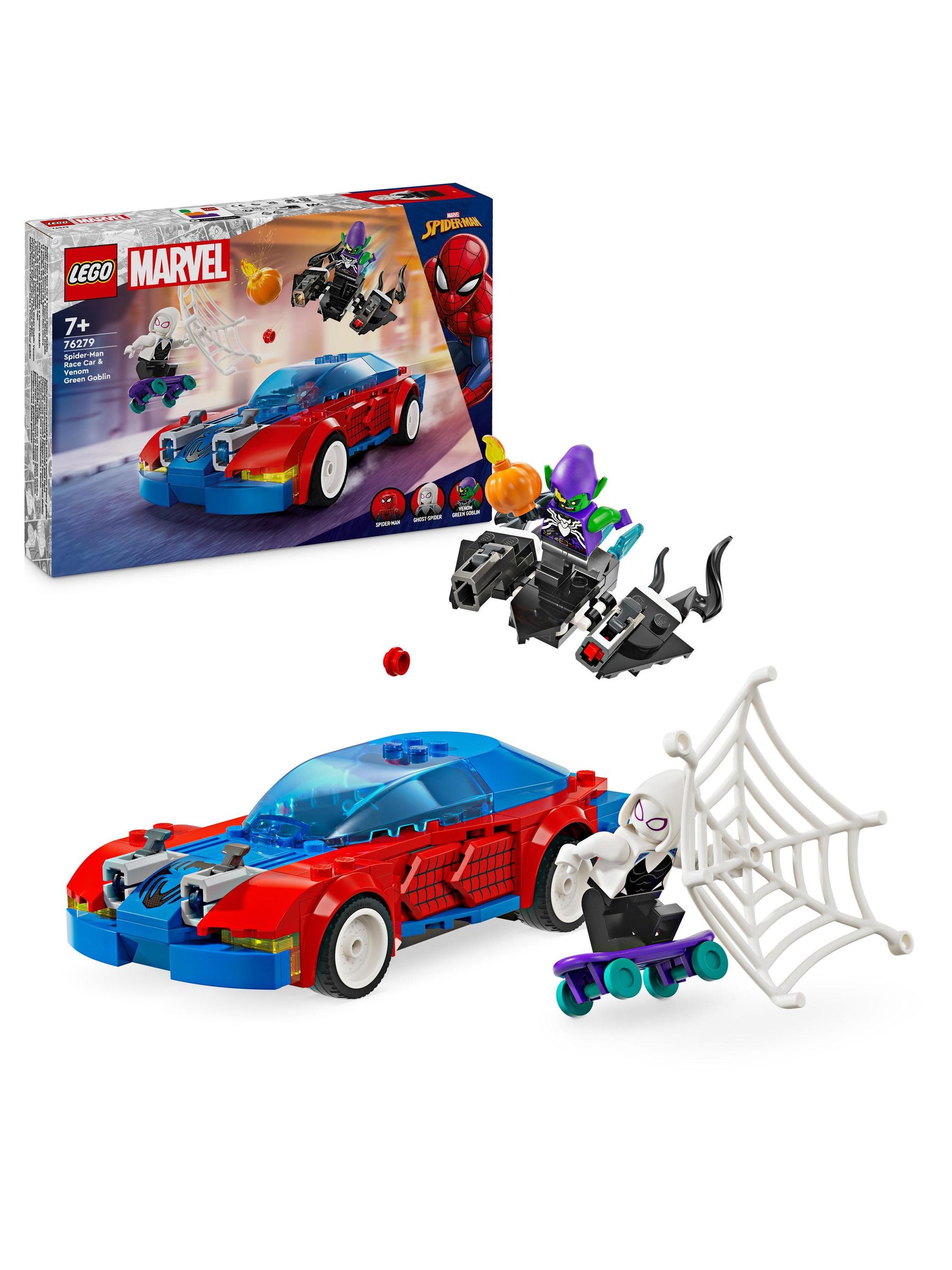 Lego Marvel Spider Man Race Car Venom Green Goblin