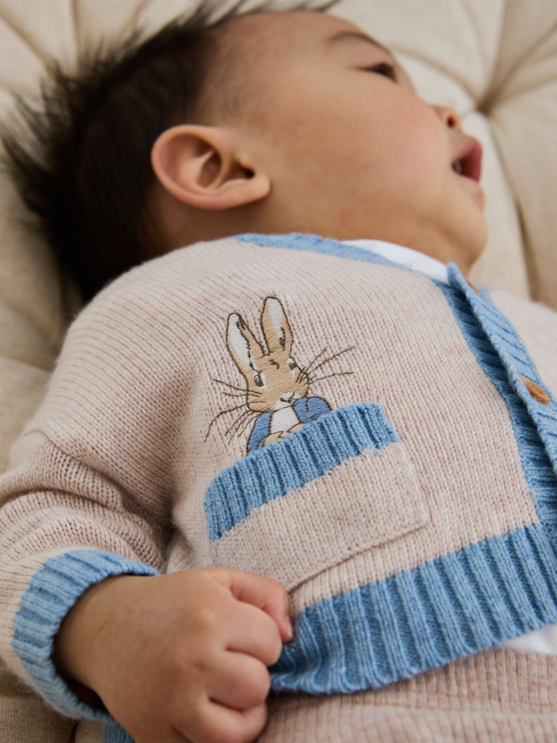 Natural Peter Rabbit™ Appliqué 100% Cotton Cardigan