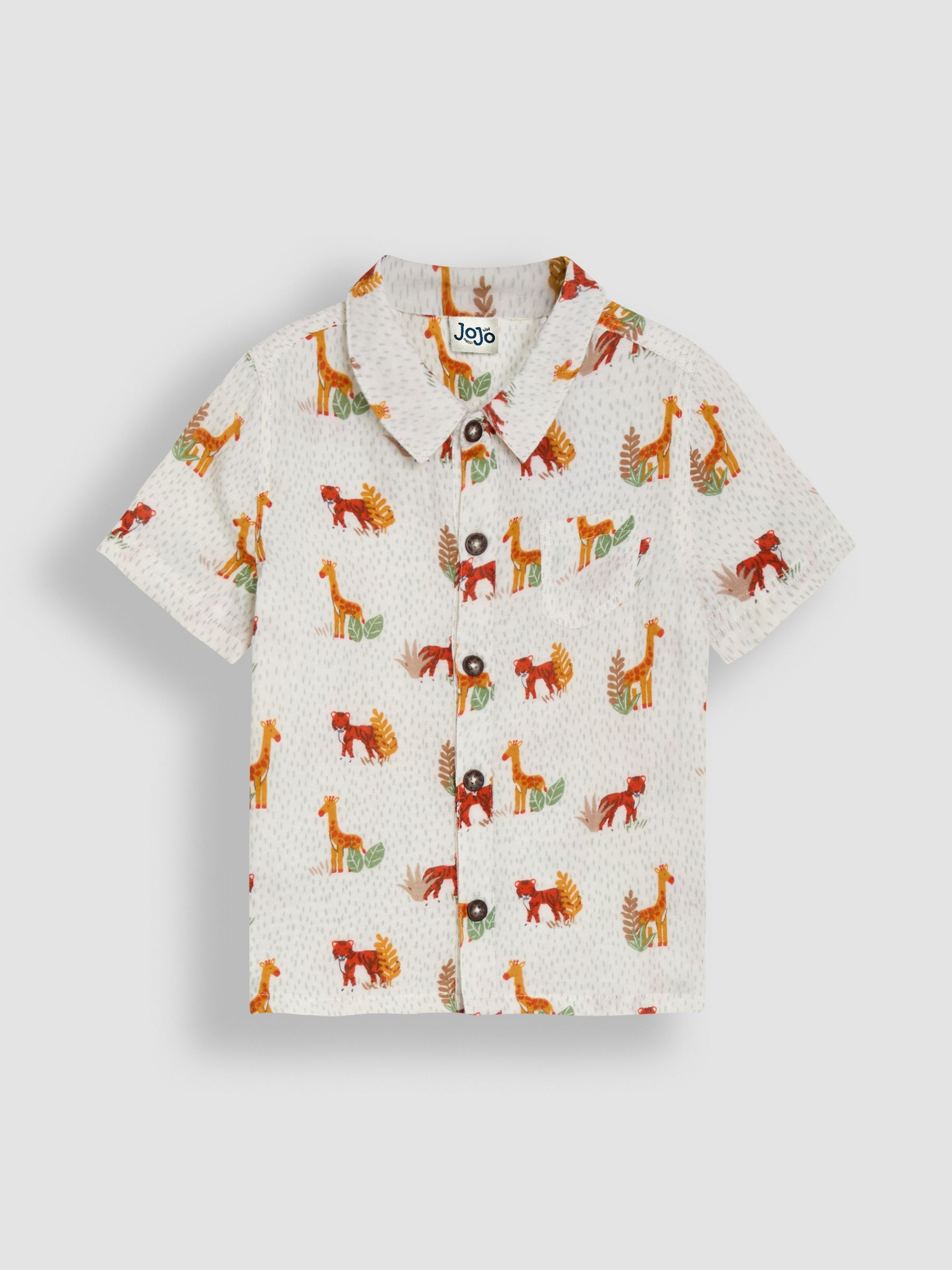 Khaki Green Tropical Cheesecloth Shirt