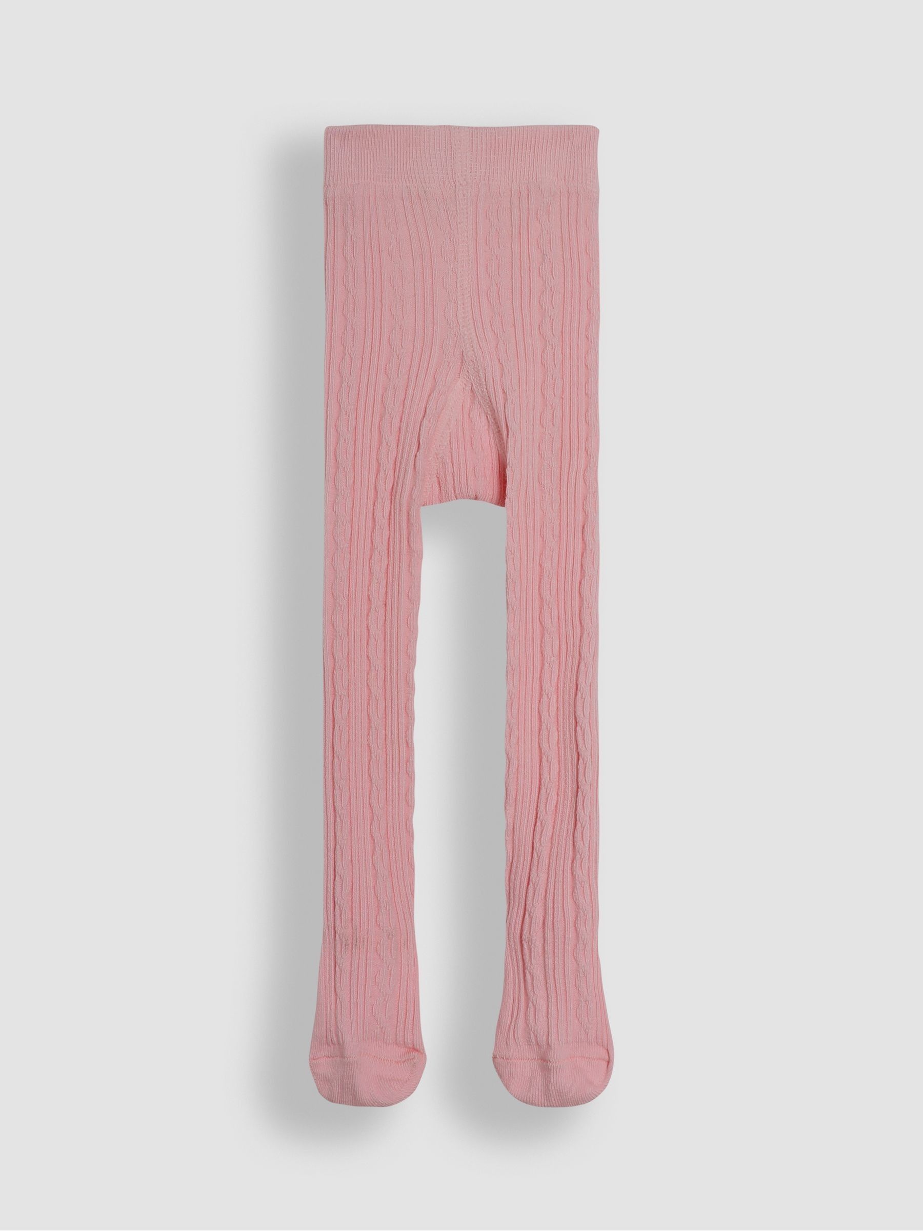 Dusky Pink Cable Ribbed Tights
