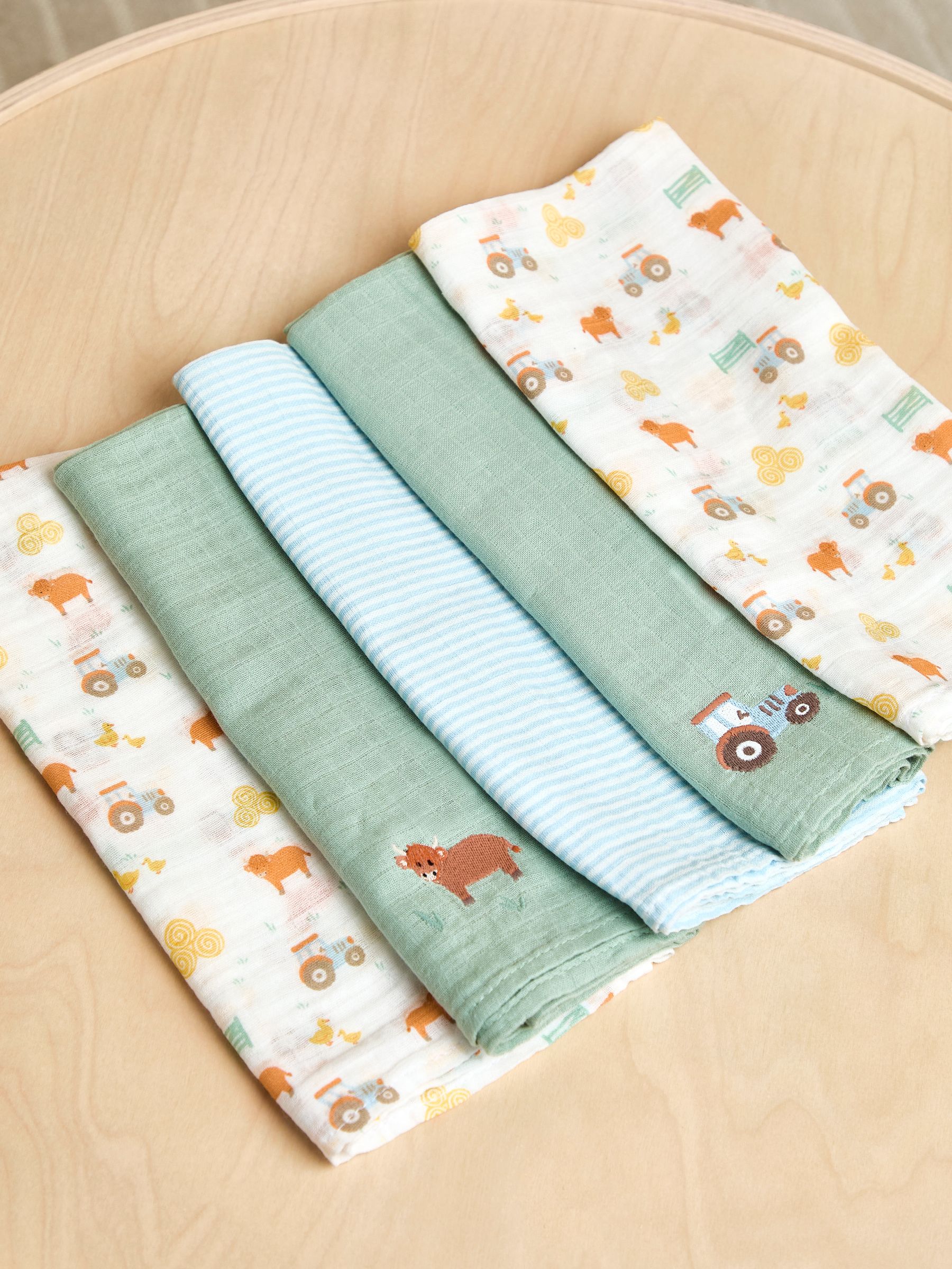 5-Pack Embroidered Muslins