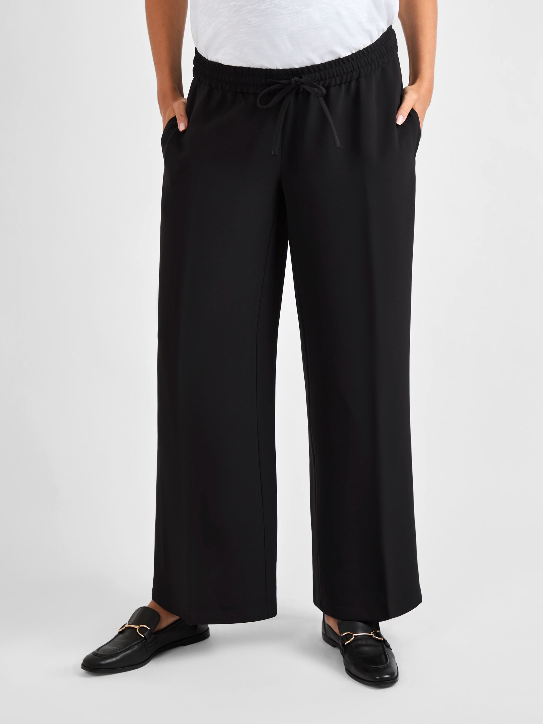 Black Wide Leg Maternity Trousers