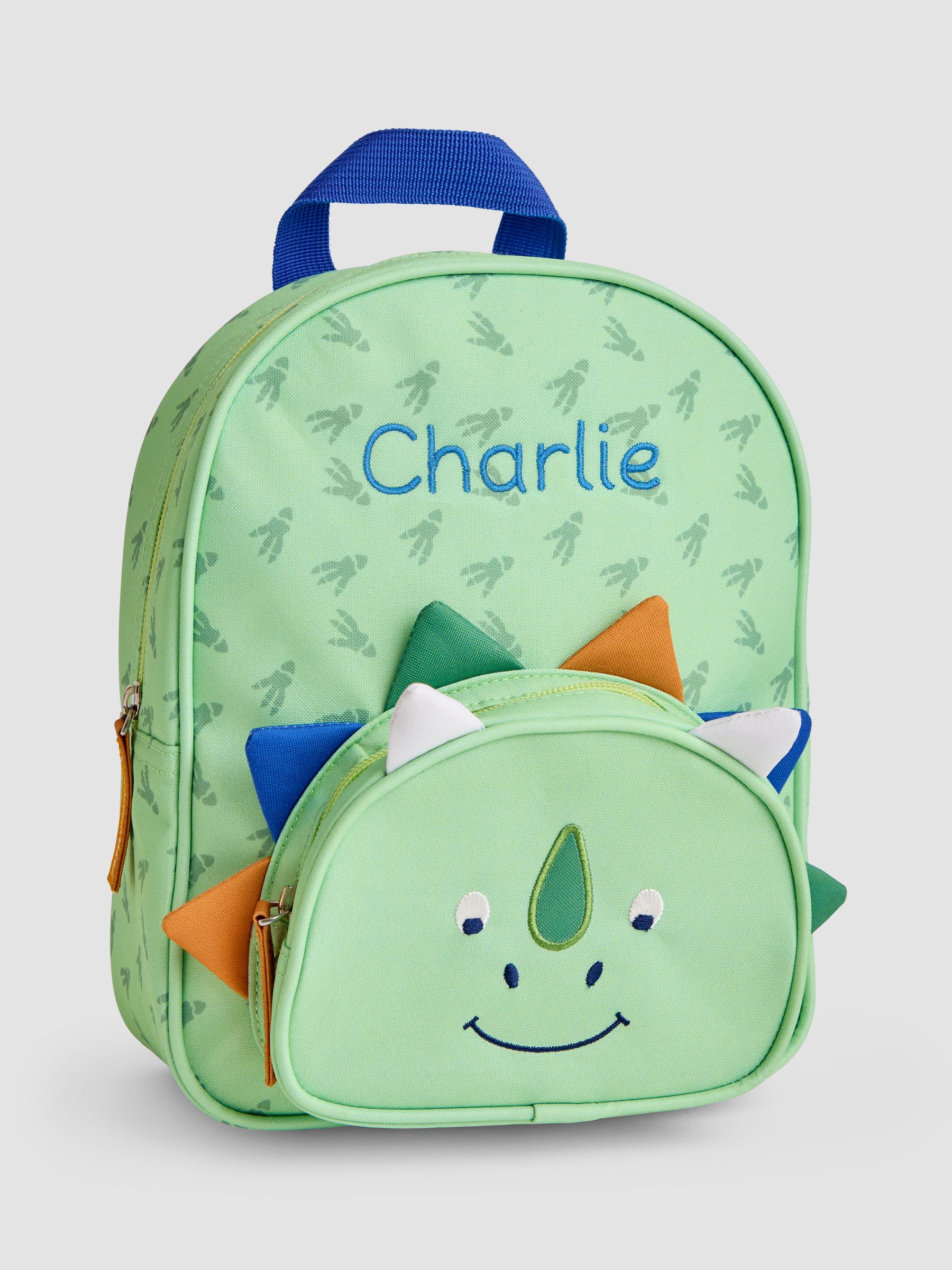 Green Personalised Green Dino Backpack