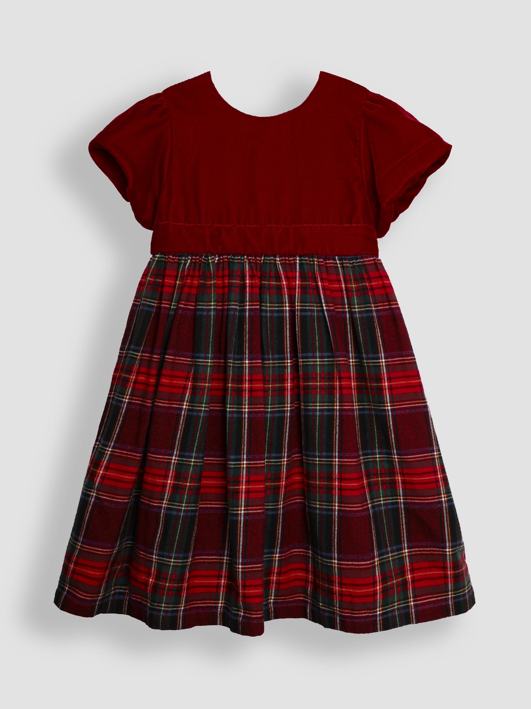 Red Check & Velvet Party Dress