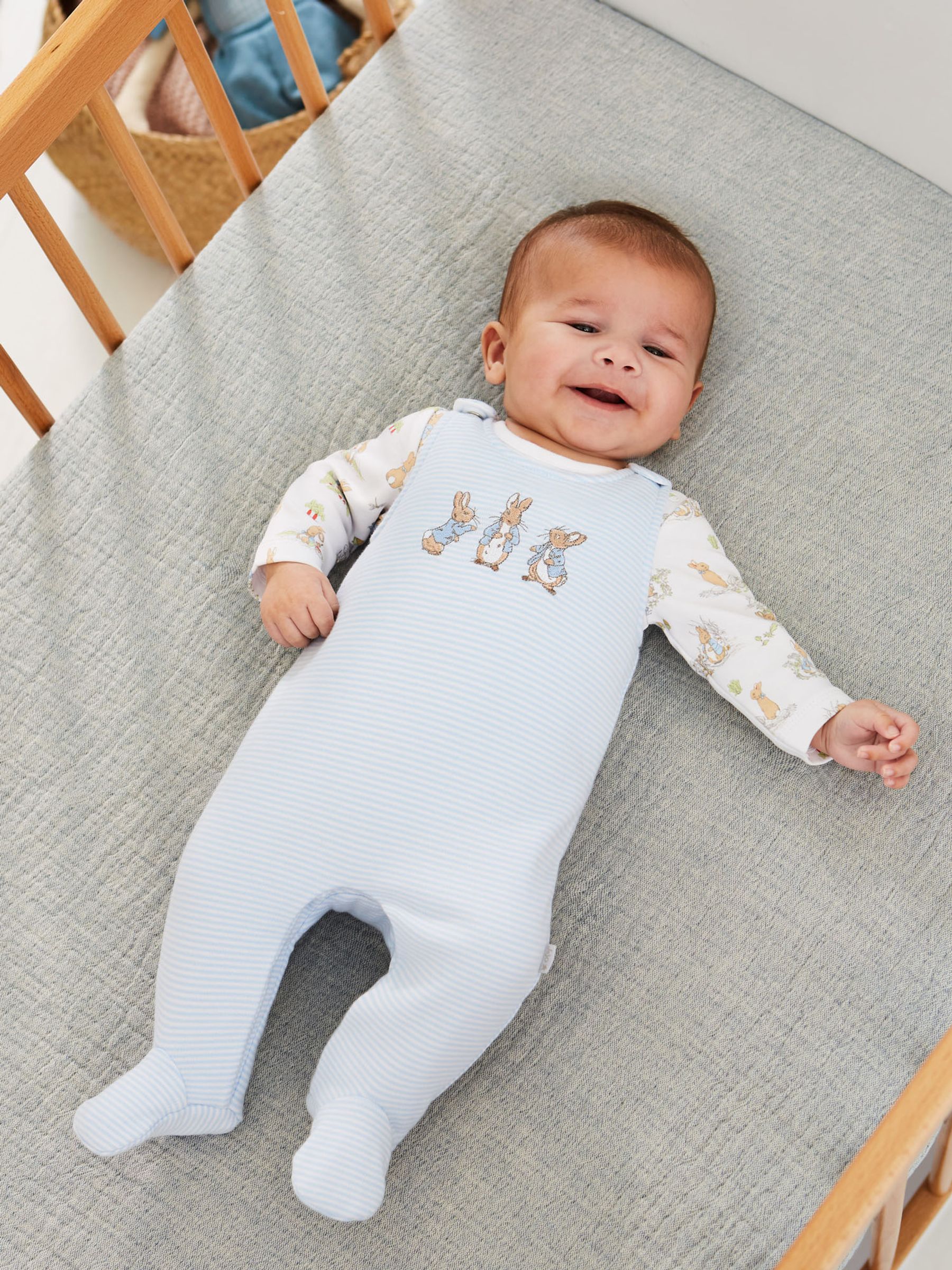 Blue 2-Piece Peter Rabbit Baby Dungaree Set