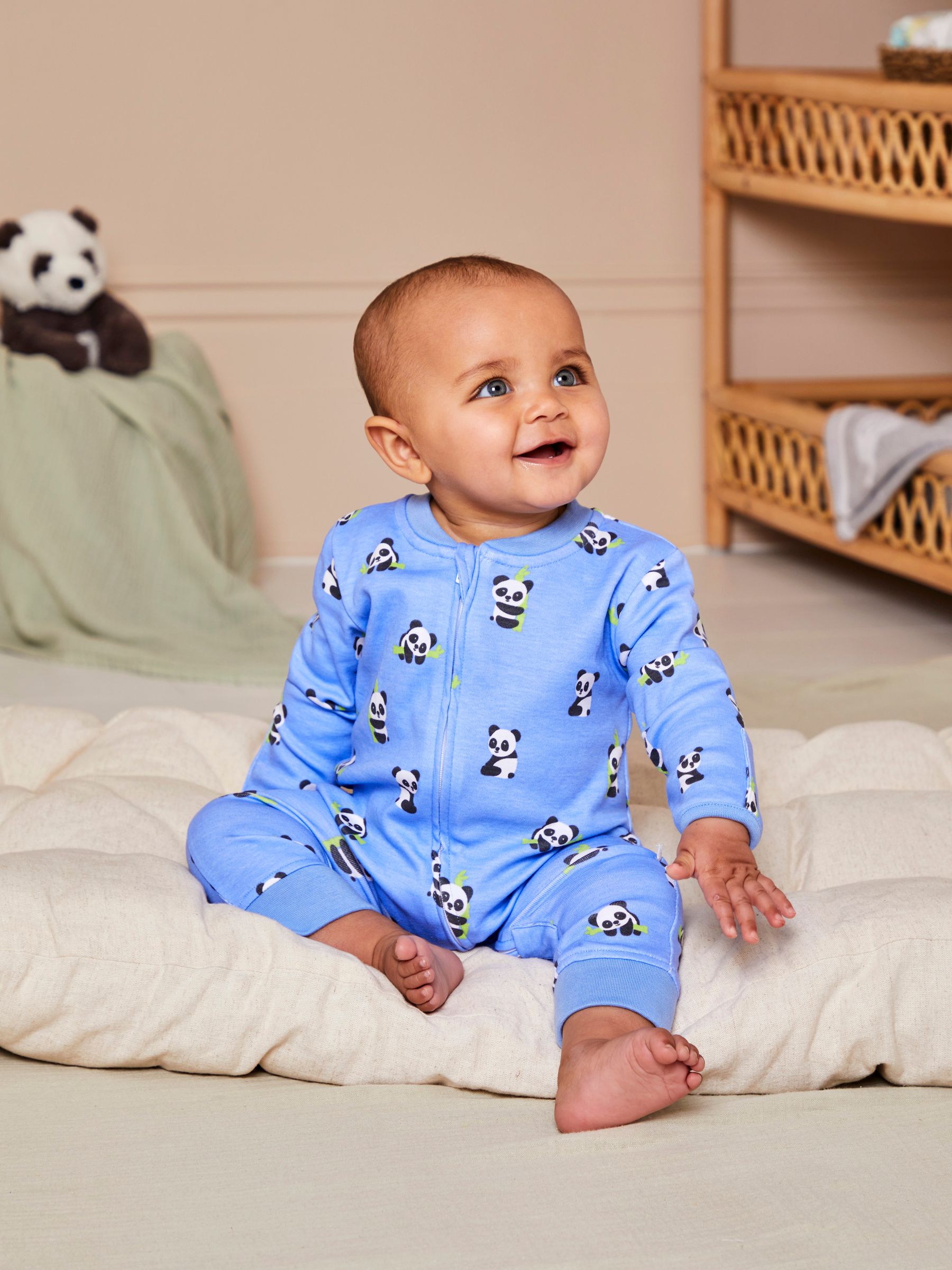 Print Zip Sleepsuit in Blue