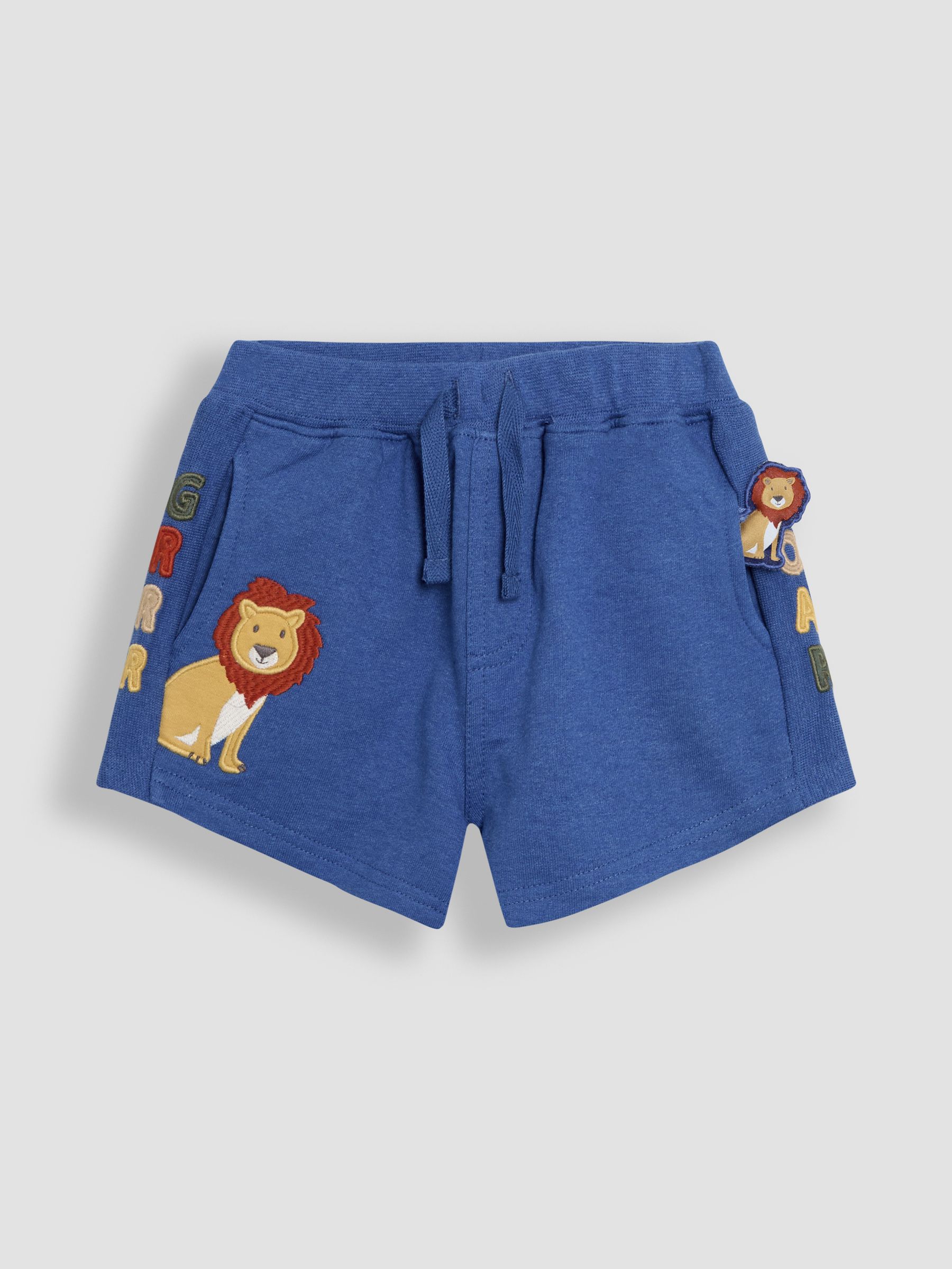 Blue Lion Lion Appliqué Shorts