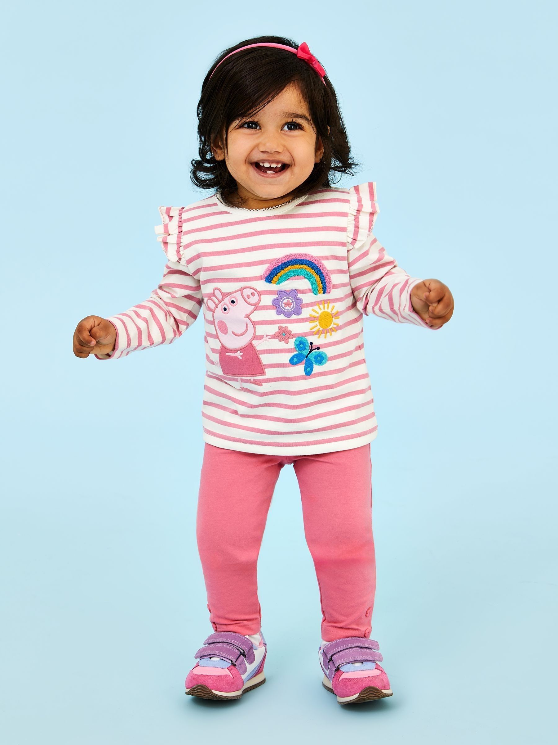 Pink Peppa Pig Appliqué Top & Leggings Set
