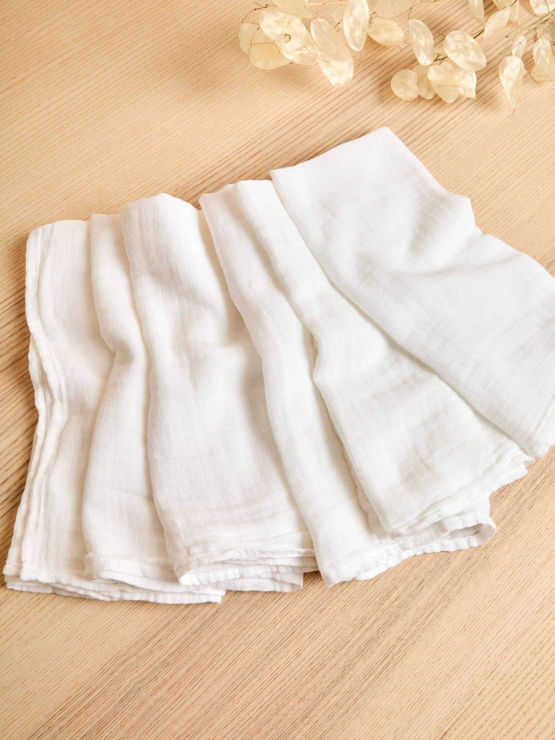6-Pack White Muslin Squares