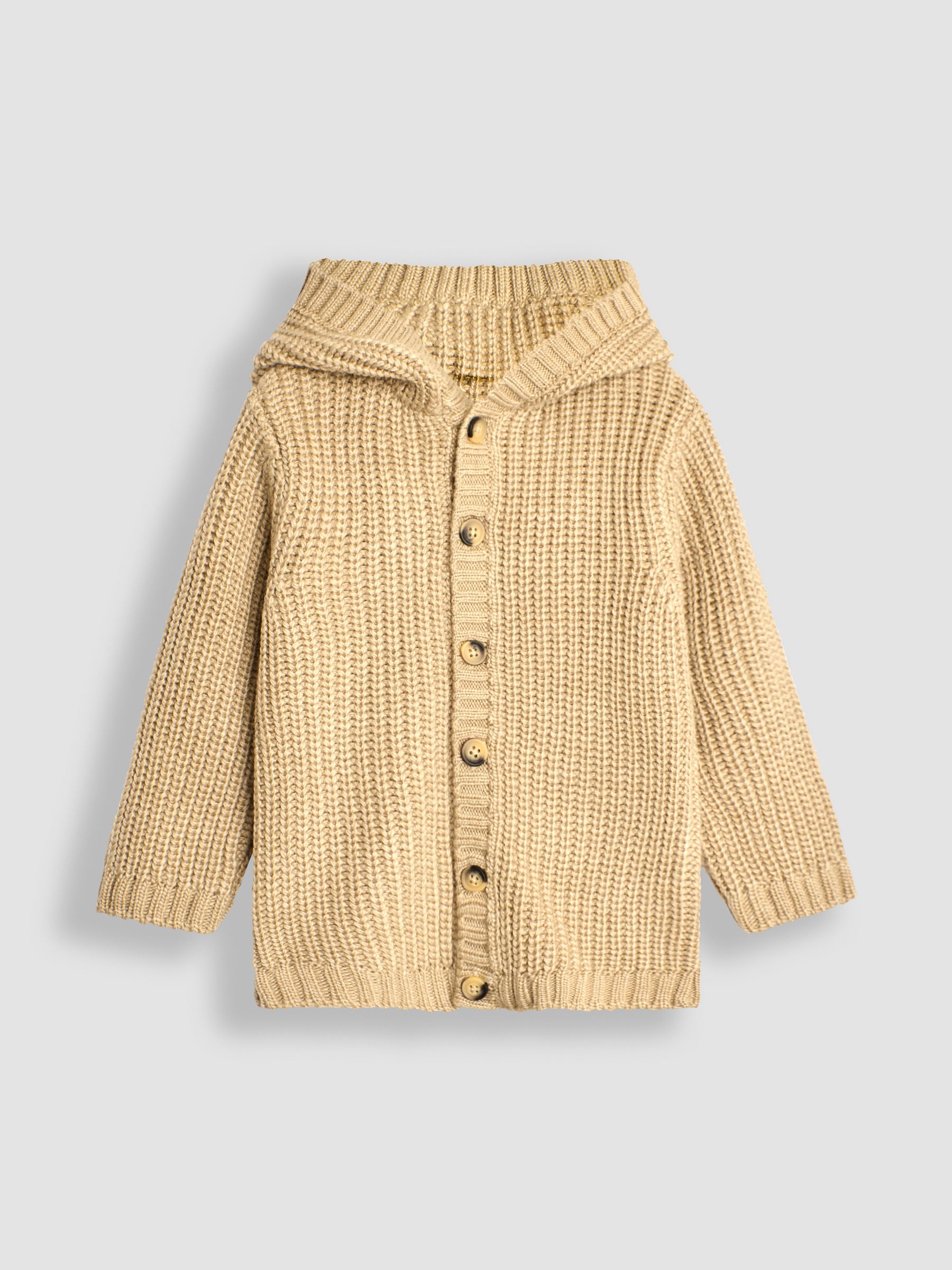 Natural Knit Hooded Cardigan