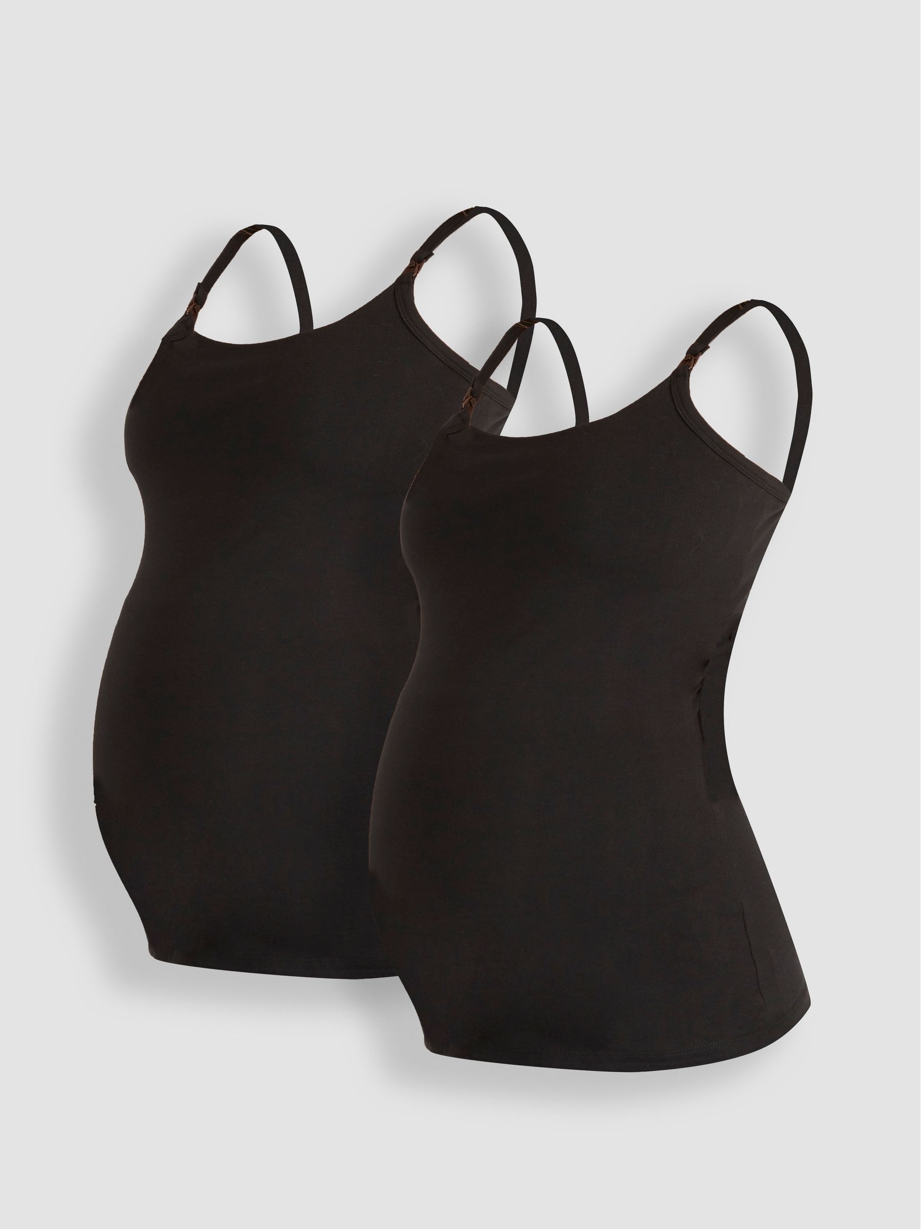 Black & White 2-Pack Maternity & Nursing Vest Tops