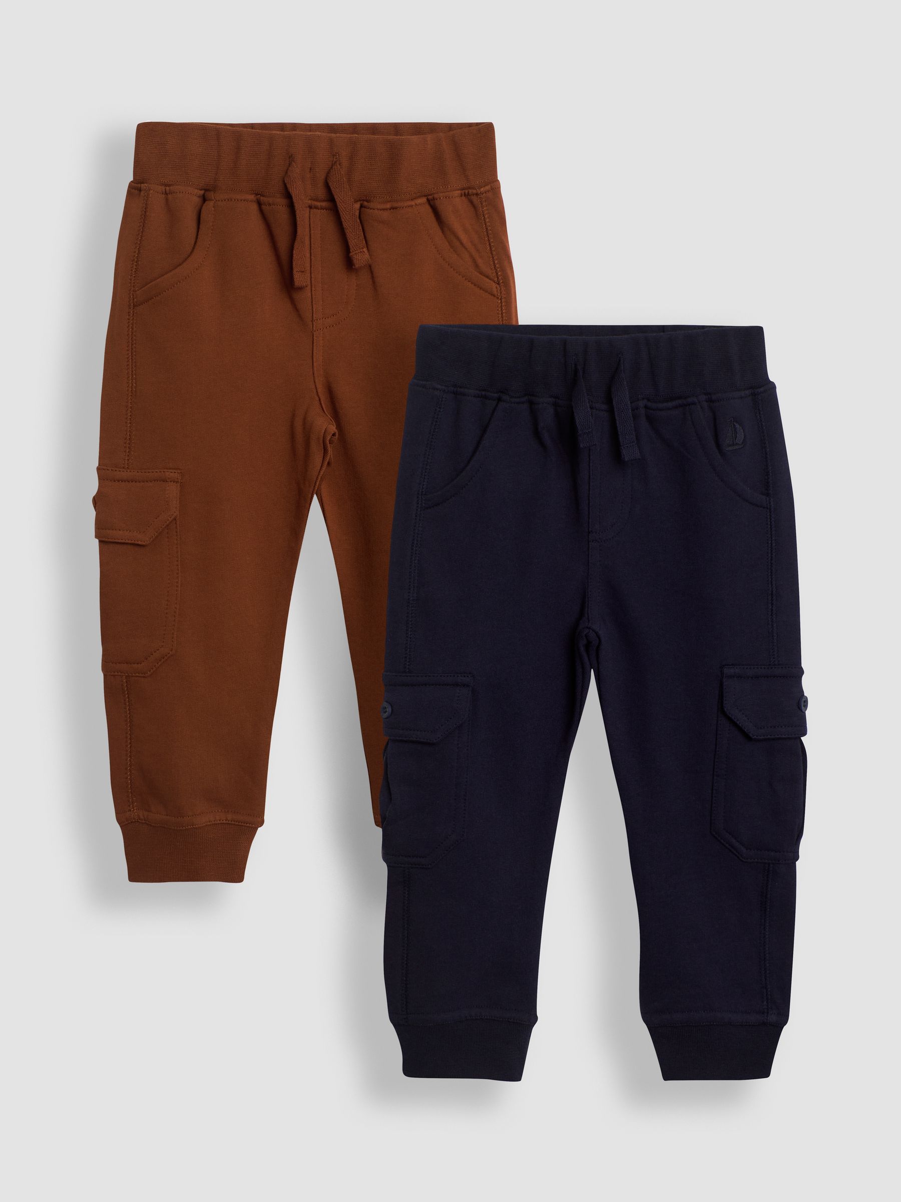 Navy Blue & Khaki Green 2-Pack Cargo Joggers