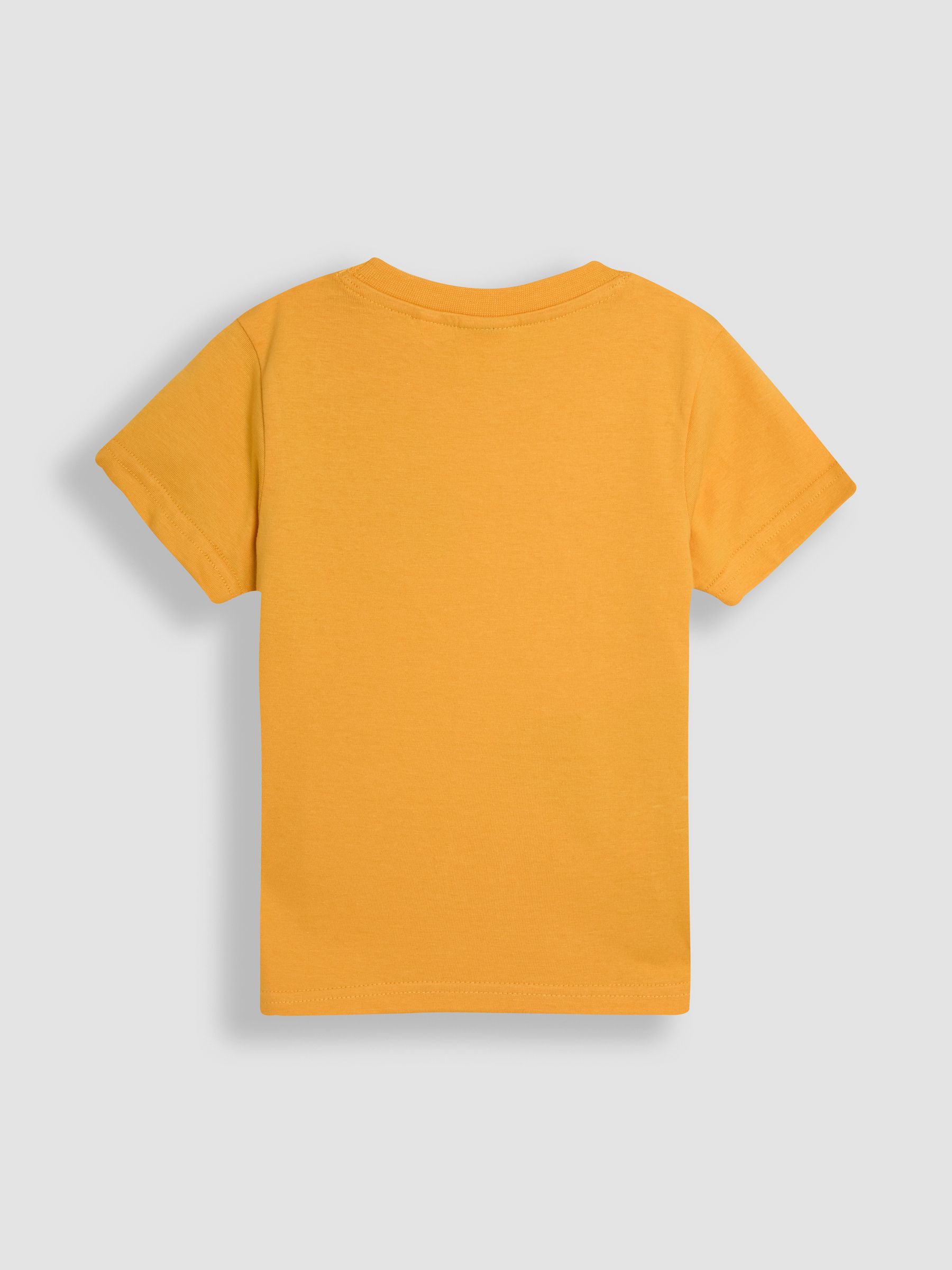 Mustard Dinosaur Printed 100% Cotton T-Shirt