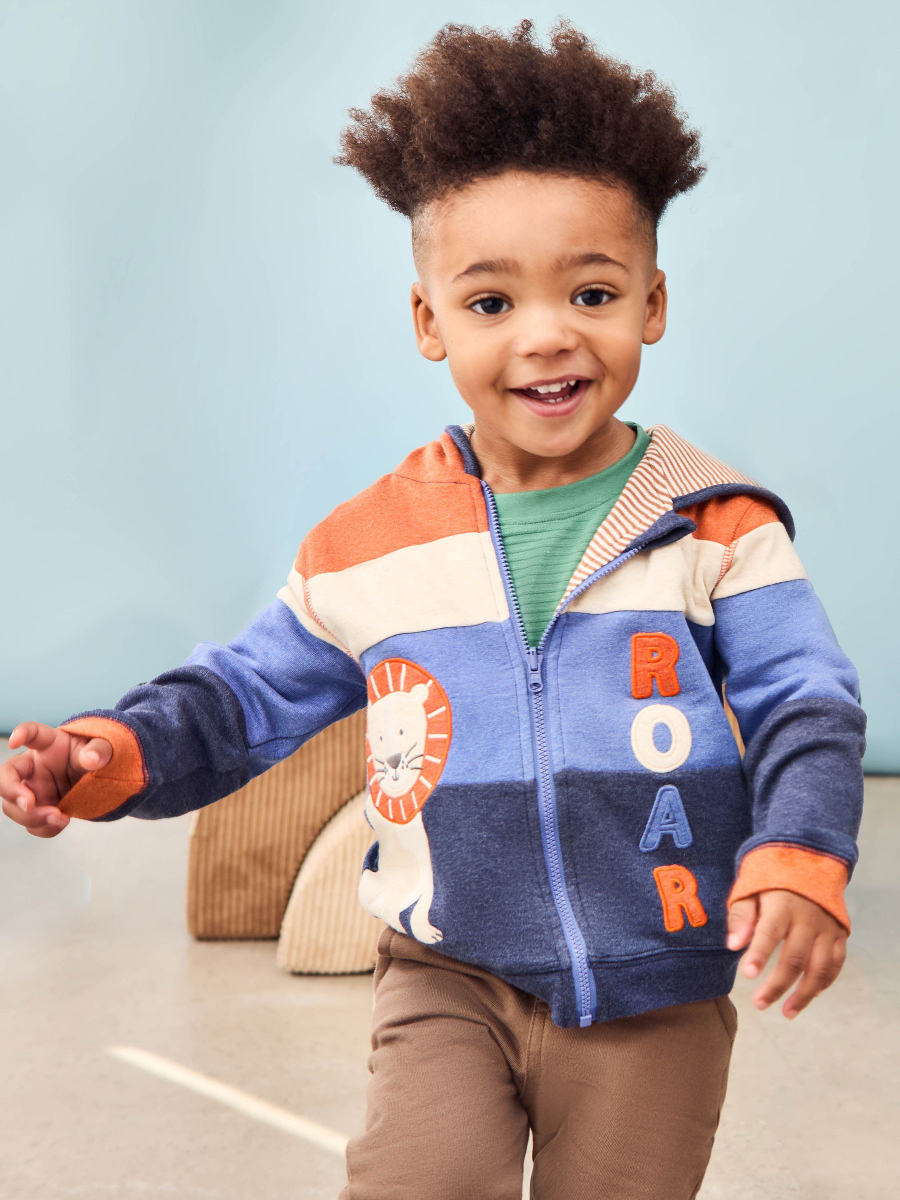 Navy Tractor Appliqué Reversible Hoodie