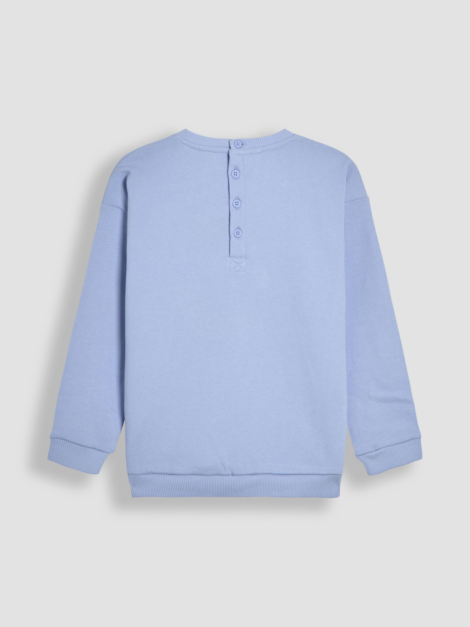 Cornflower Floral Appliqué Crew Neck Sweatshirt