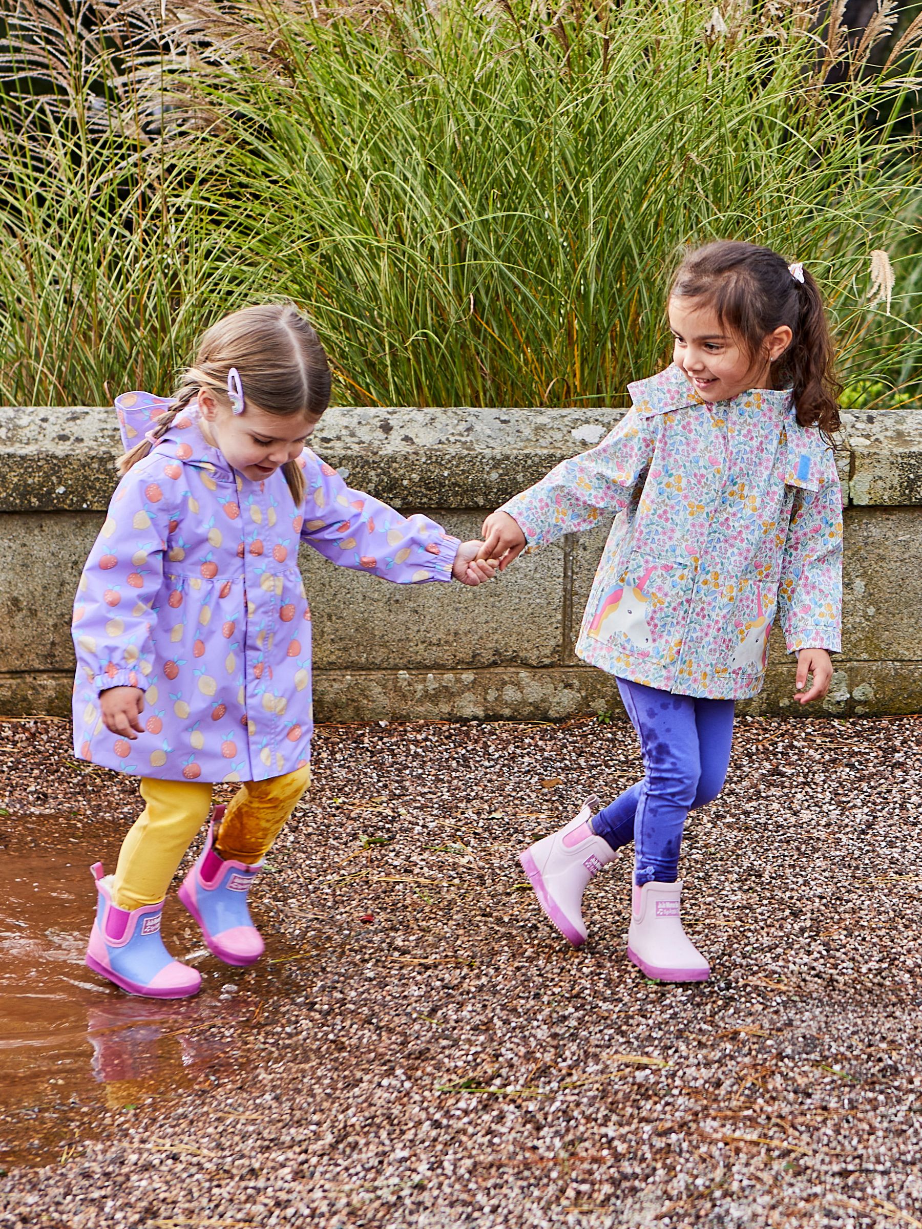 Lilac Purple Cosy Lined Colour Block Wellies