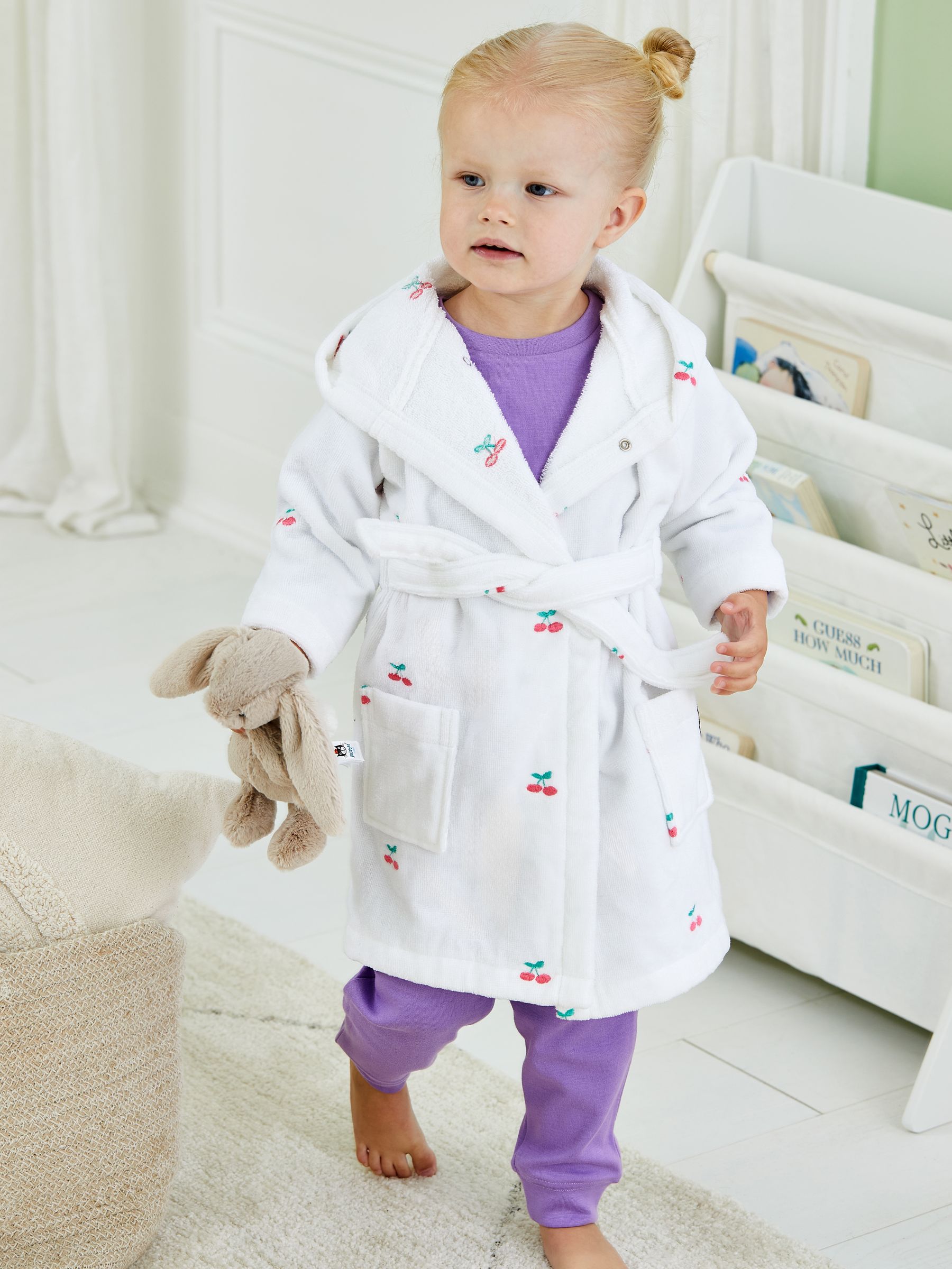 White Cherry Personalised Towelling Robe