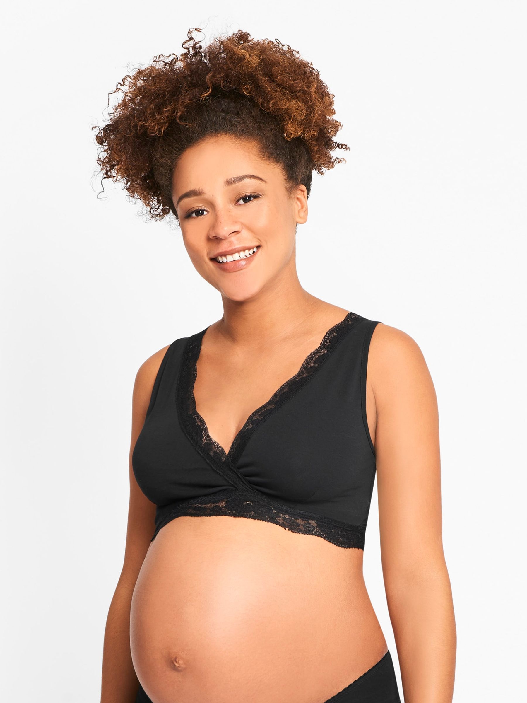 Black Lace Trim Maternity & Nursing Sleep Bras