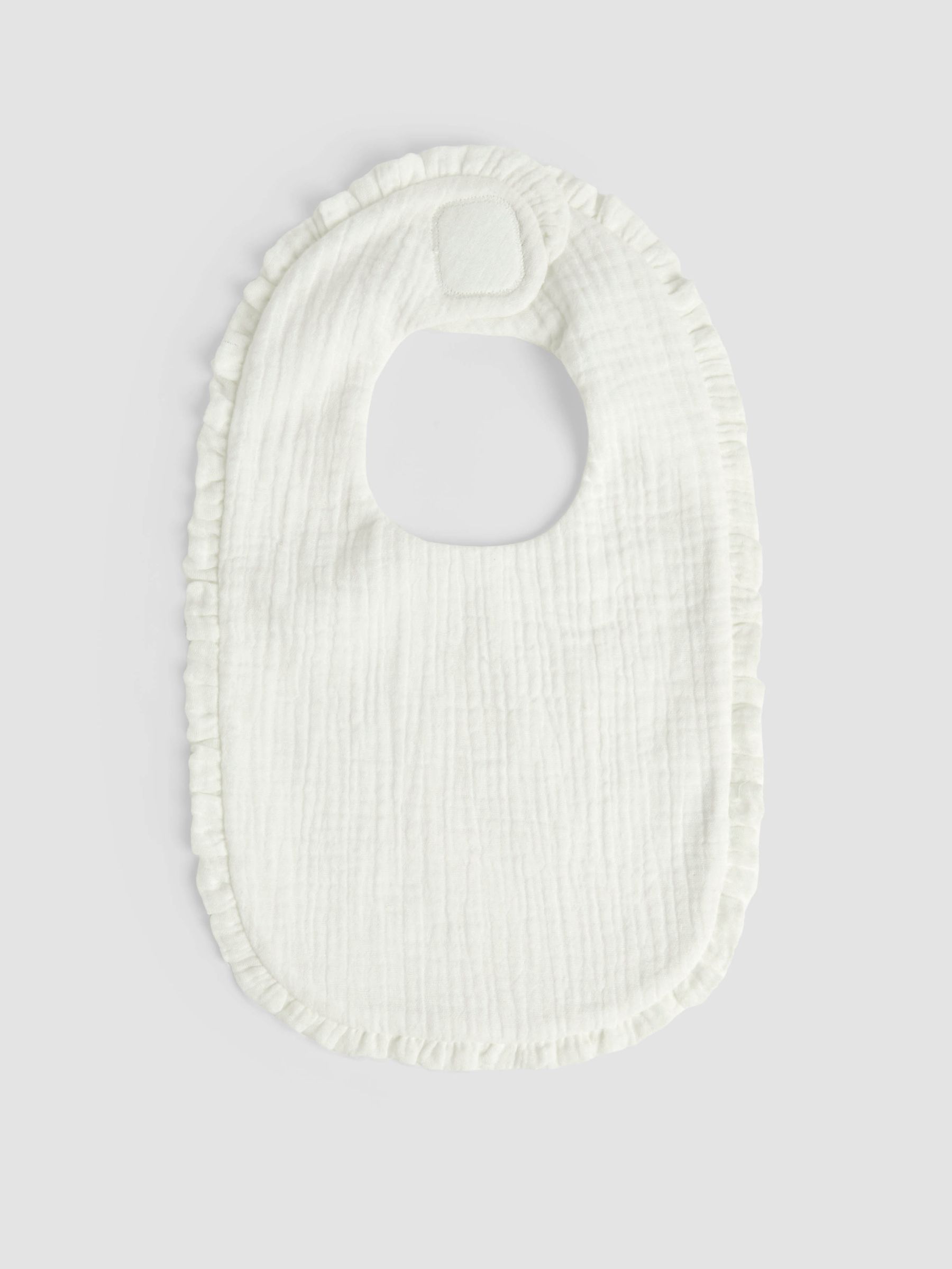 White Baby Muslin Frill Bib