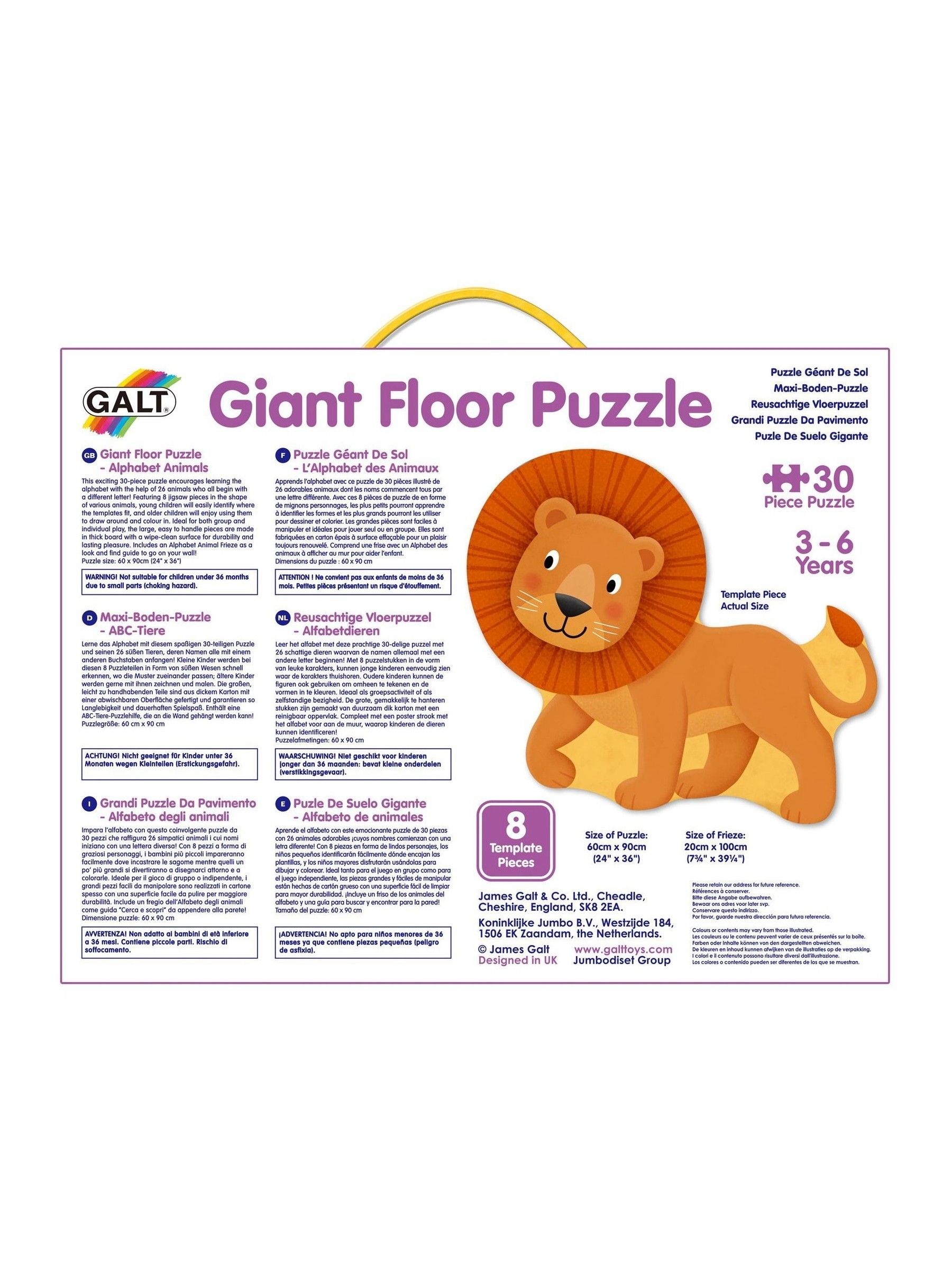 Galt Toys Multi Alphabet Animals Giant Floor Puzzle