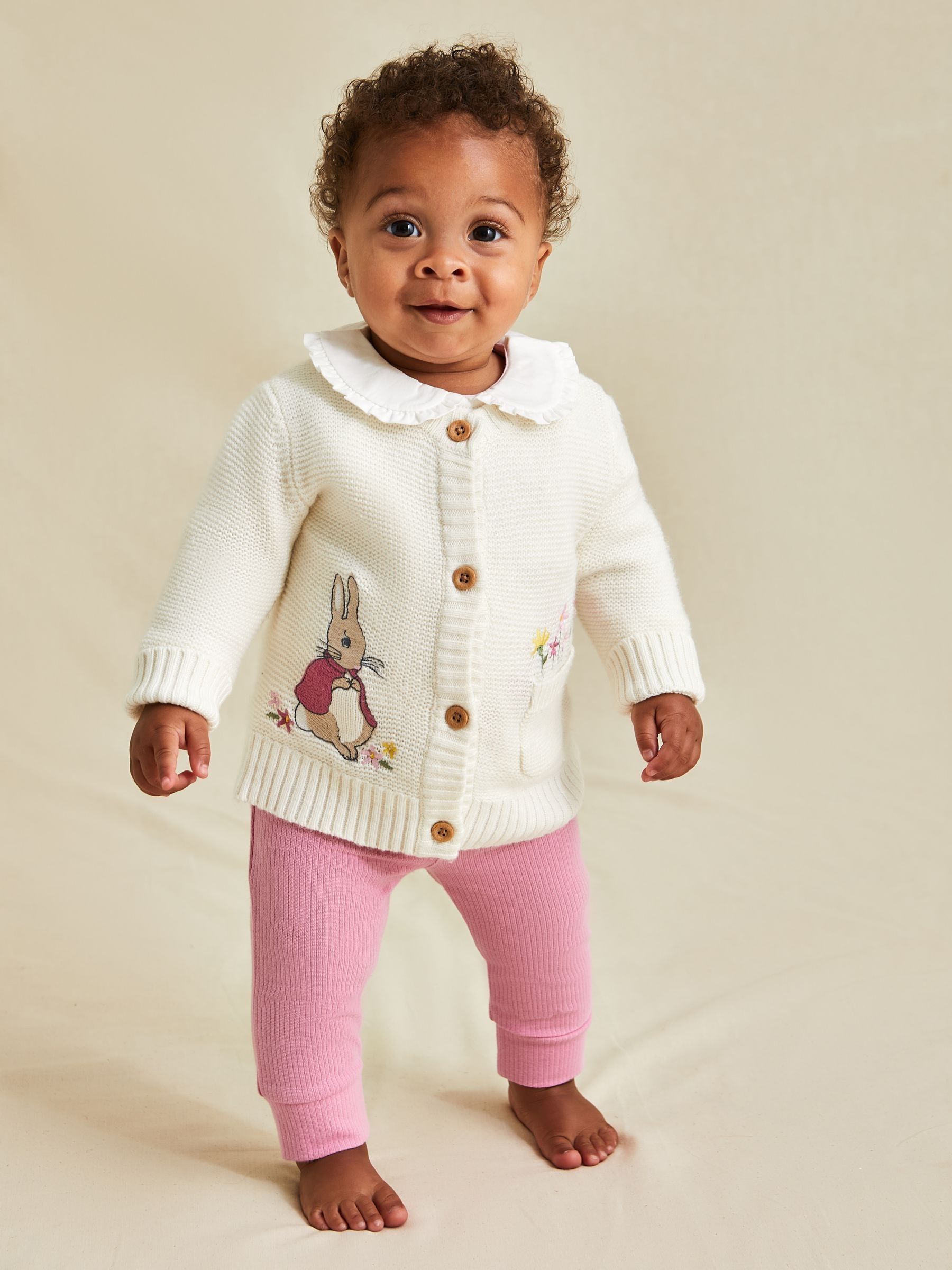 Cream Peter Rabbit Appliqué Cardigan
