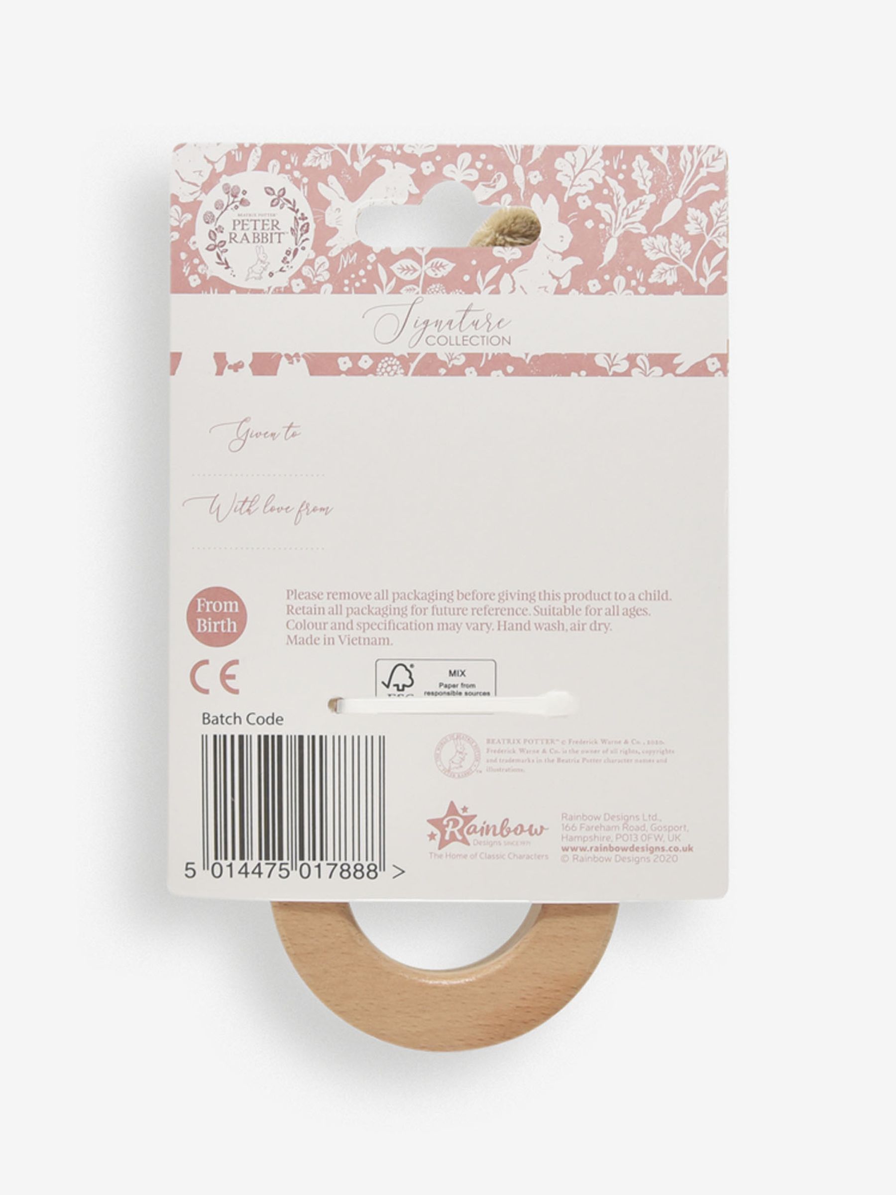 Signature Flopsy Bunny Wooden Ring Rattle