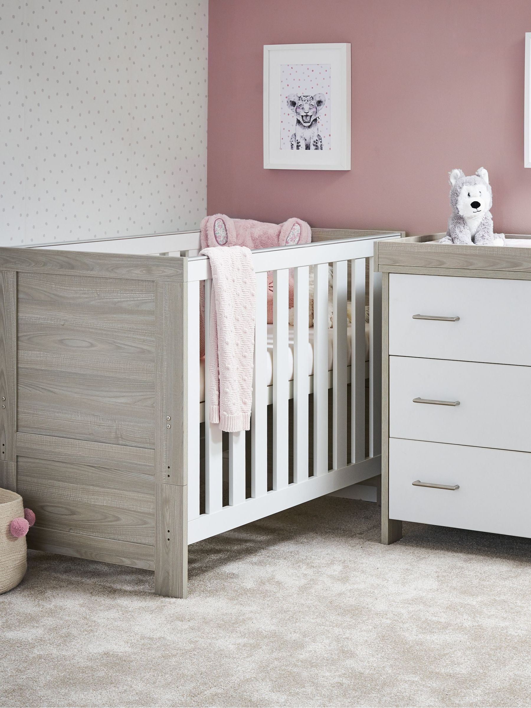Obaby White Nika Mini Nursery Furniture Set 2 Piece