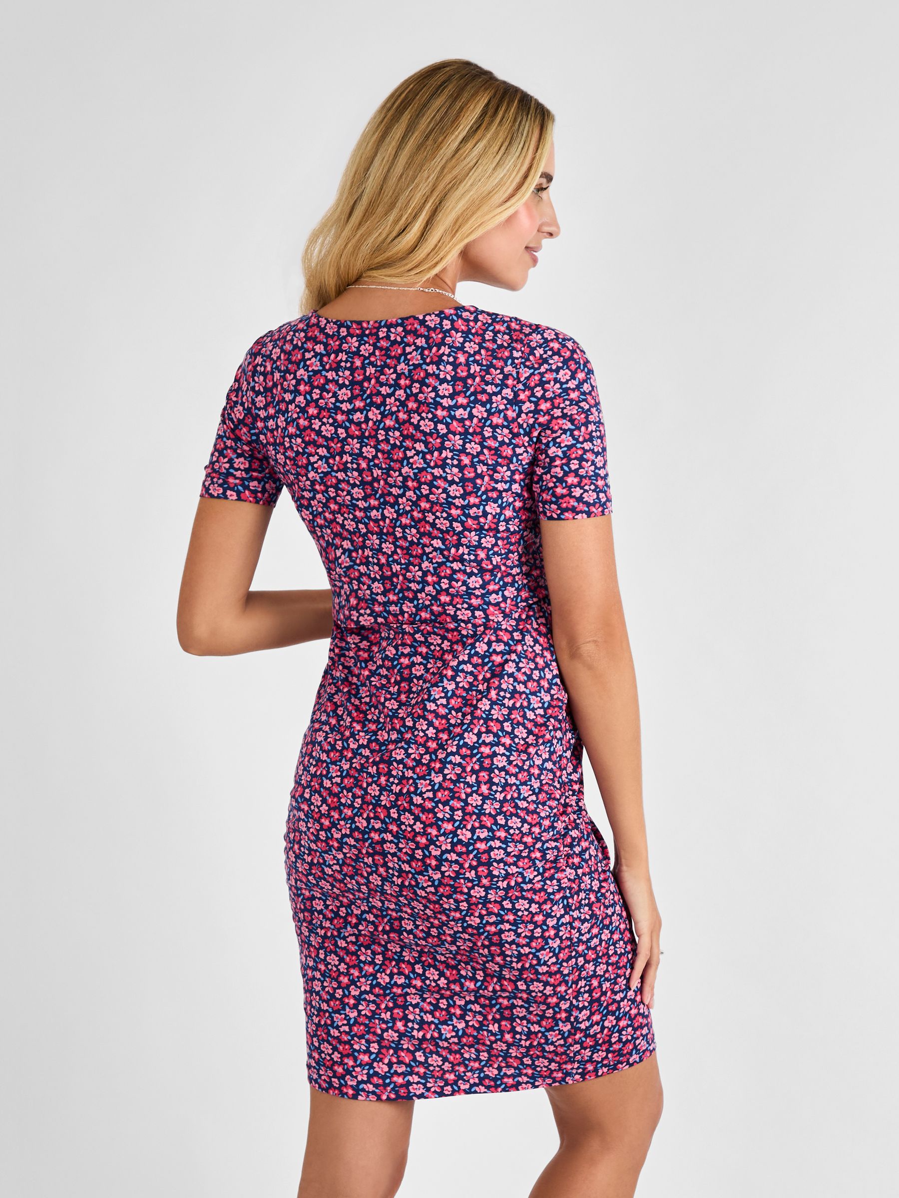 Navy Maternity & Nursing Bodycon Dress